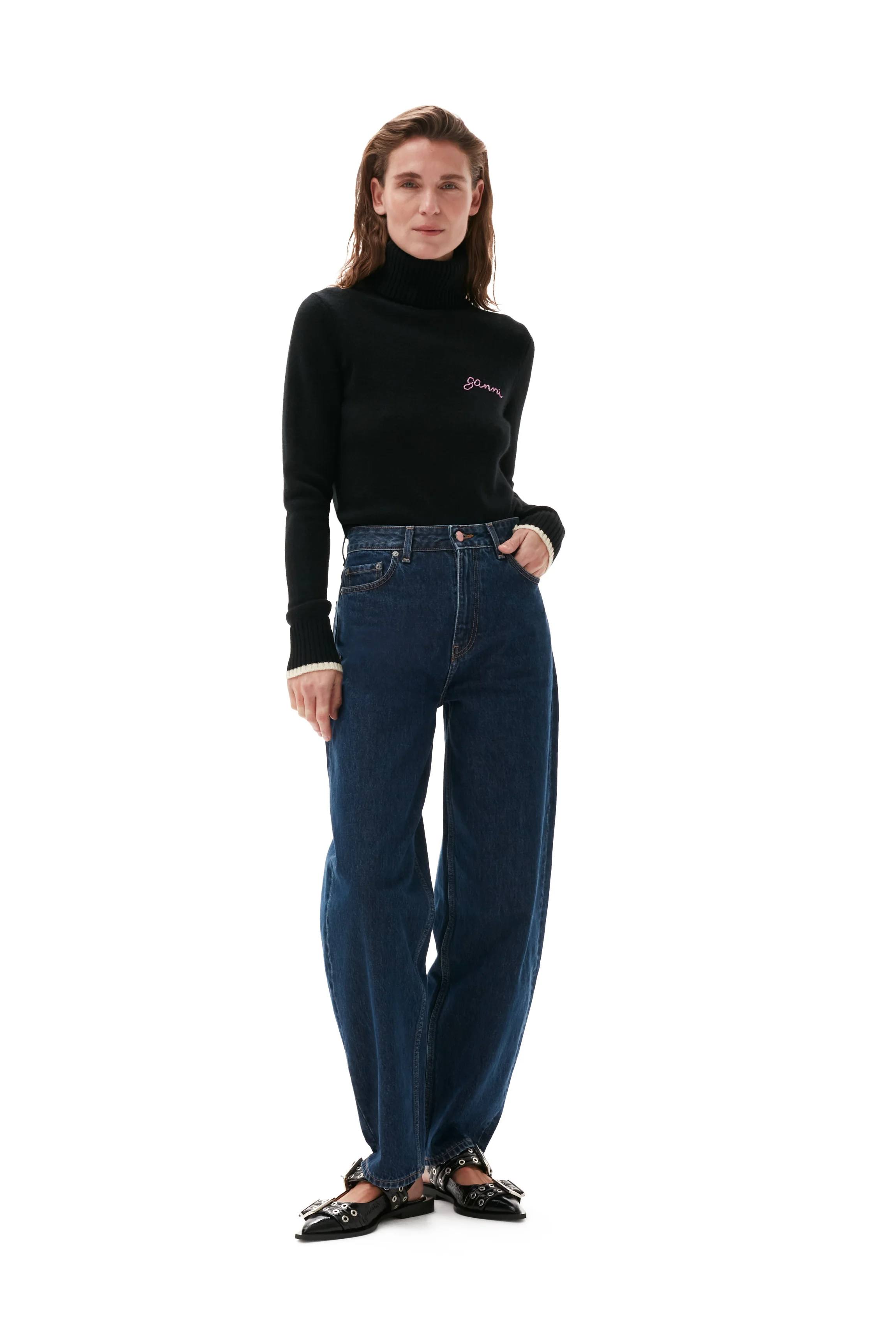 Rollneck Pullover | Black - Image 3