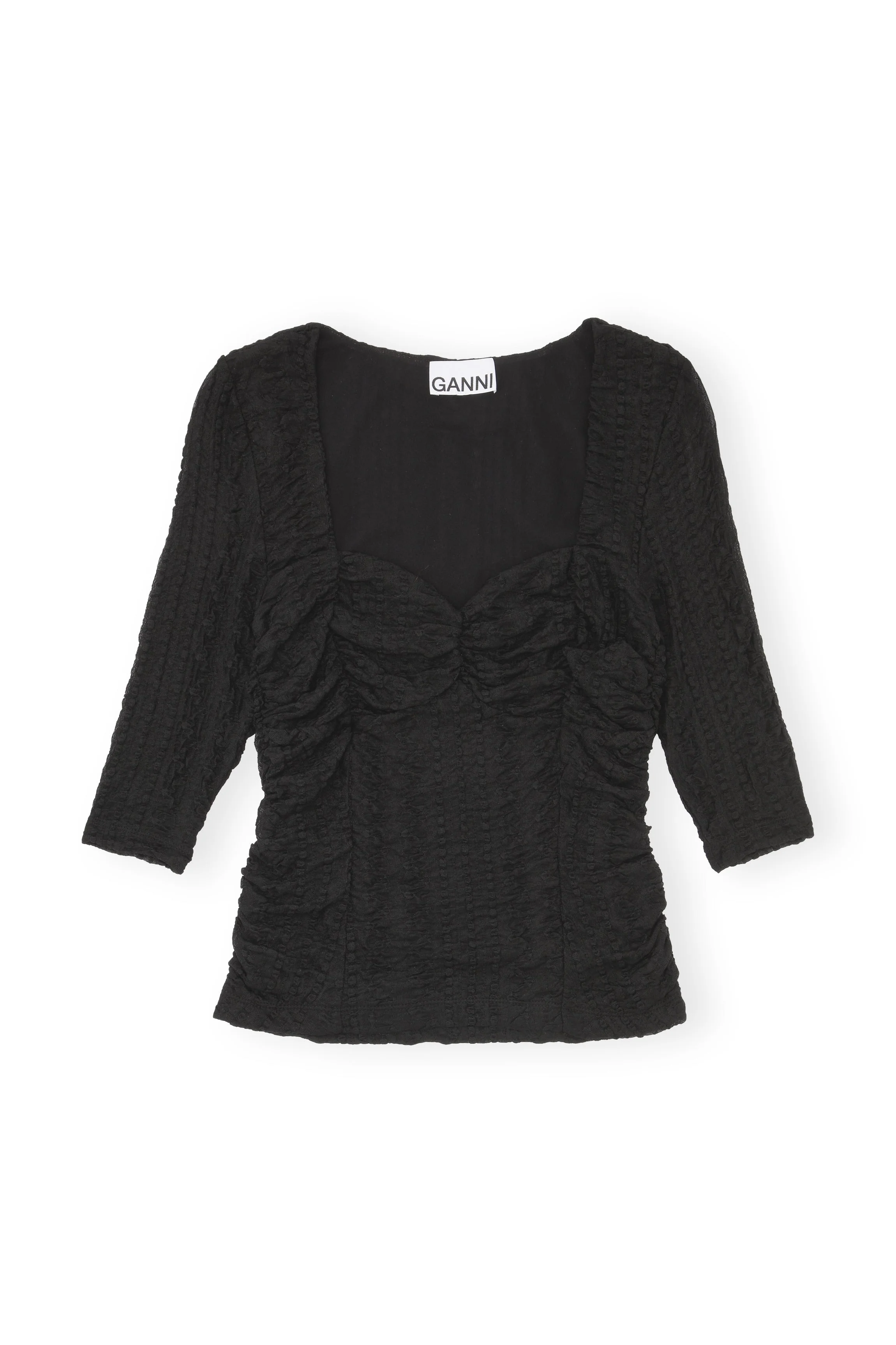 Ruched Lace Blouse | Black