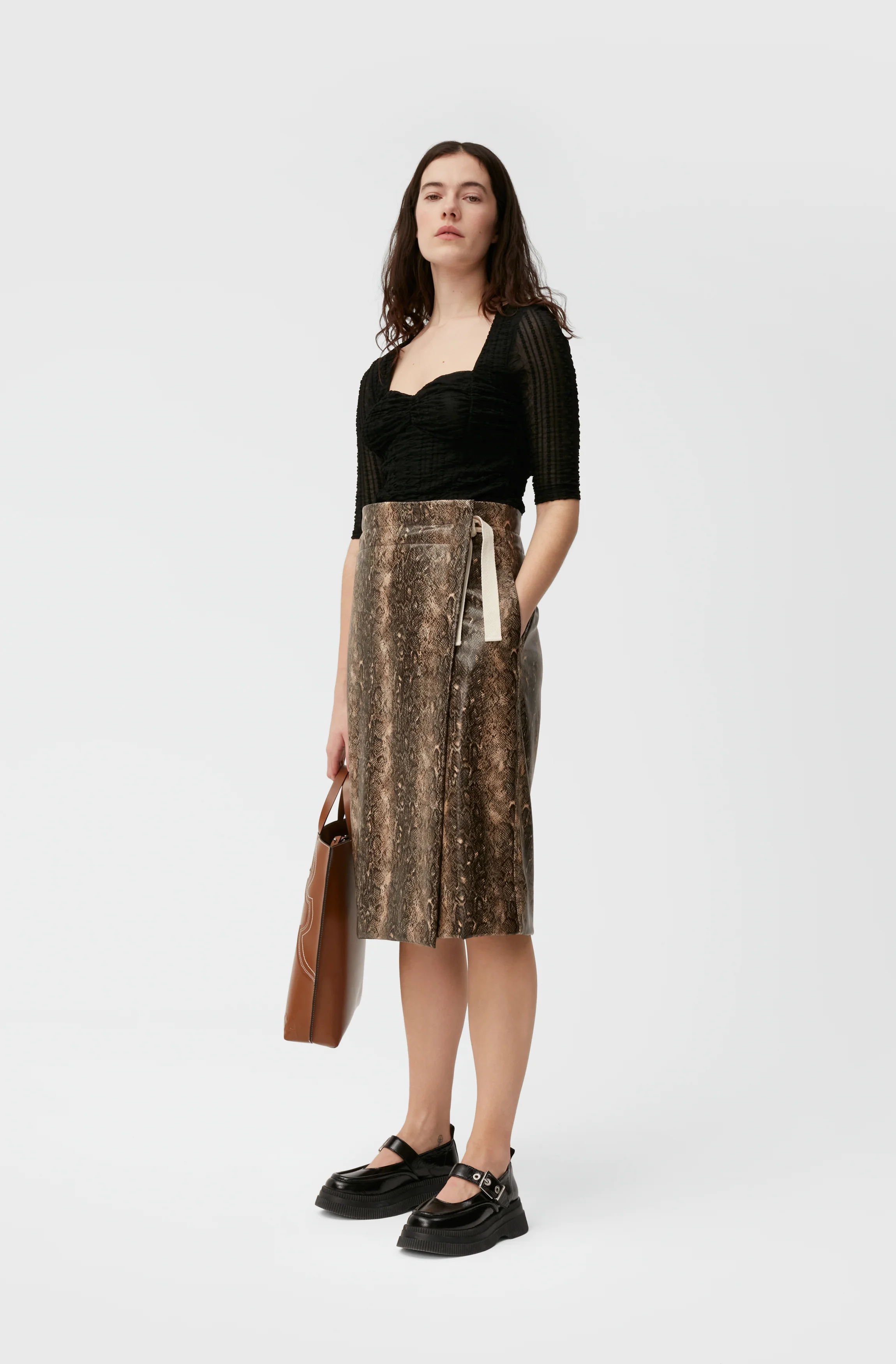 Ruched Lace Blouse | Black - Image 6