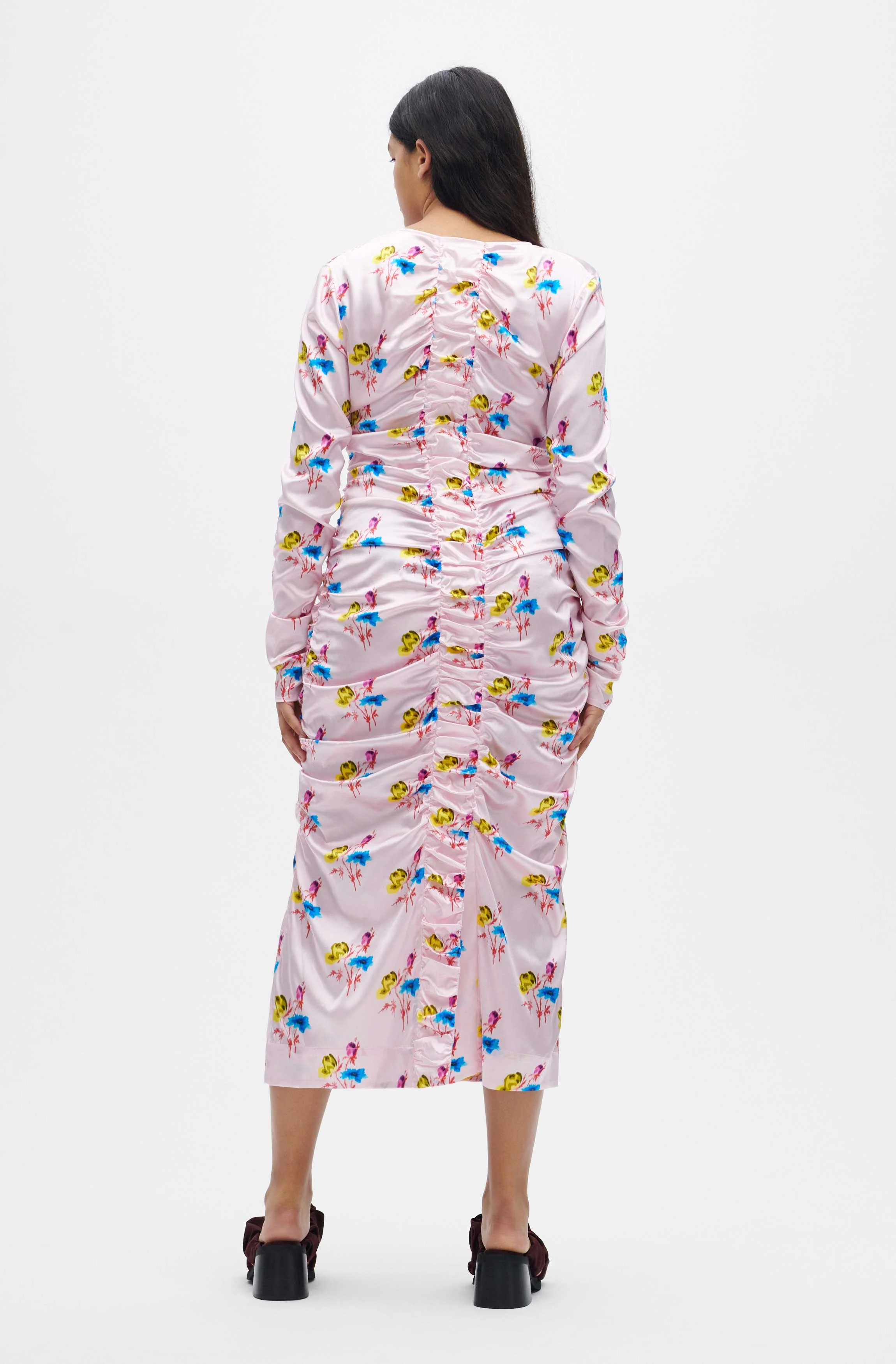 Ruched Maxi Dress | Floral Light Lilac - Image 4