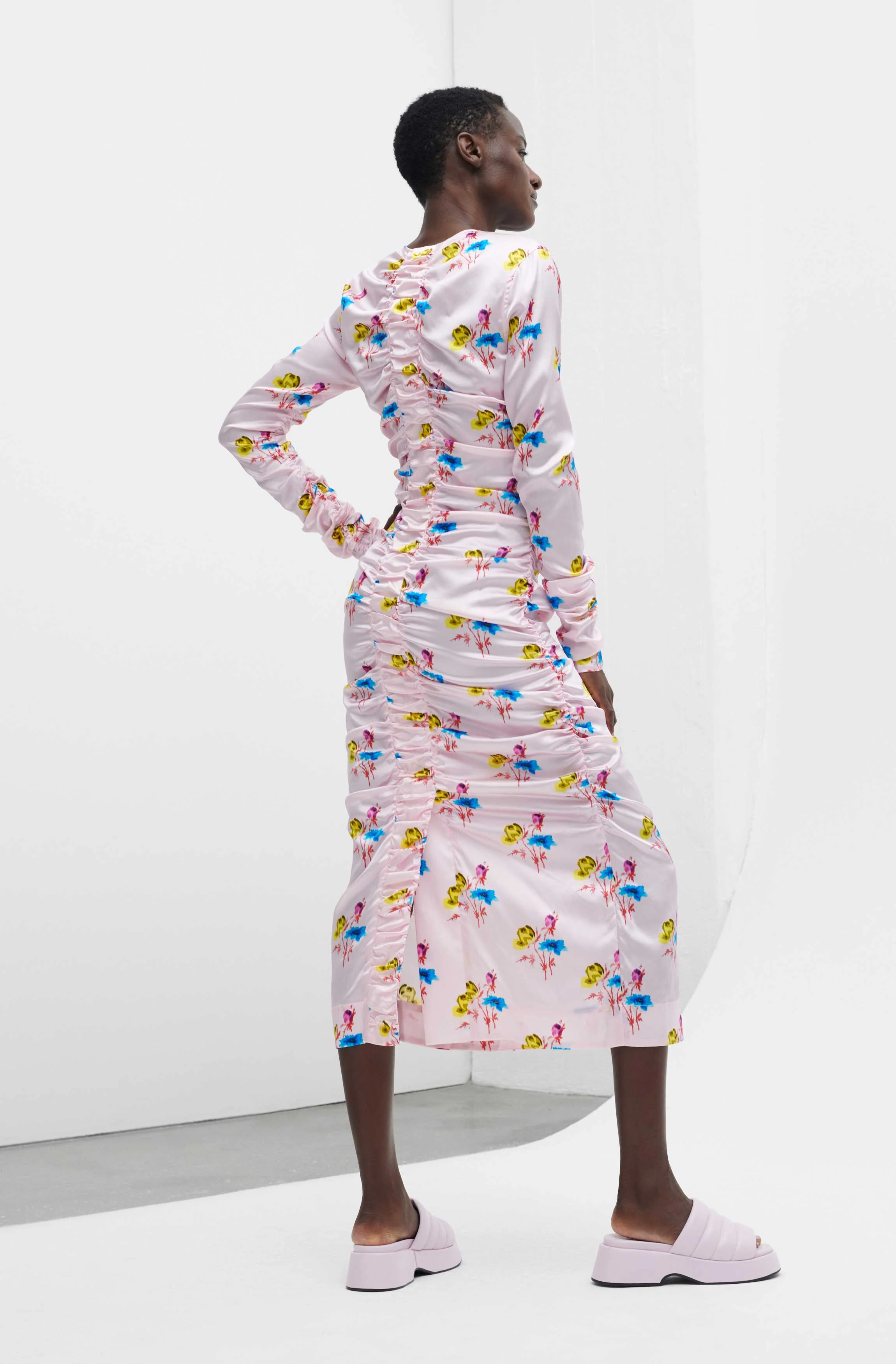 Ruched Maxi Dress | Floral Light Lilac - Image 7