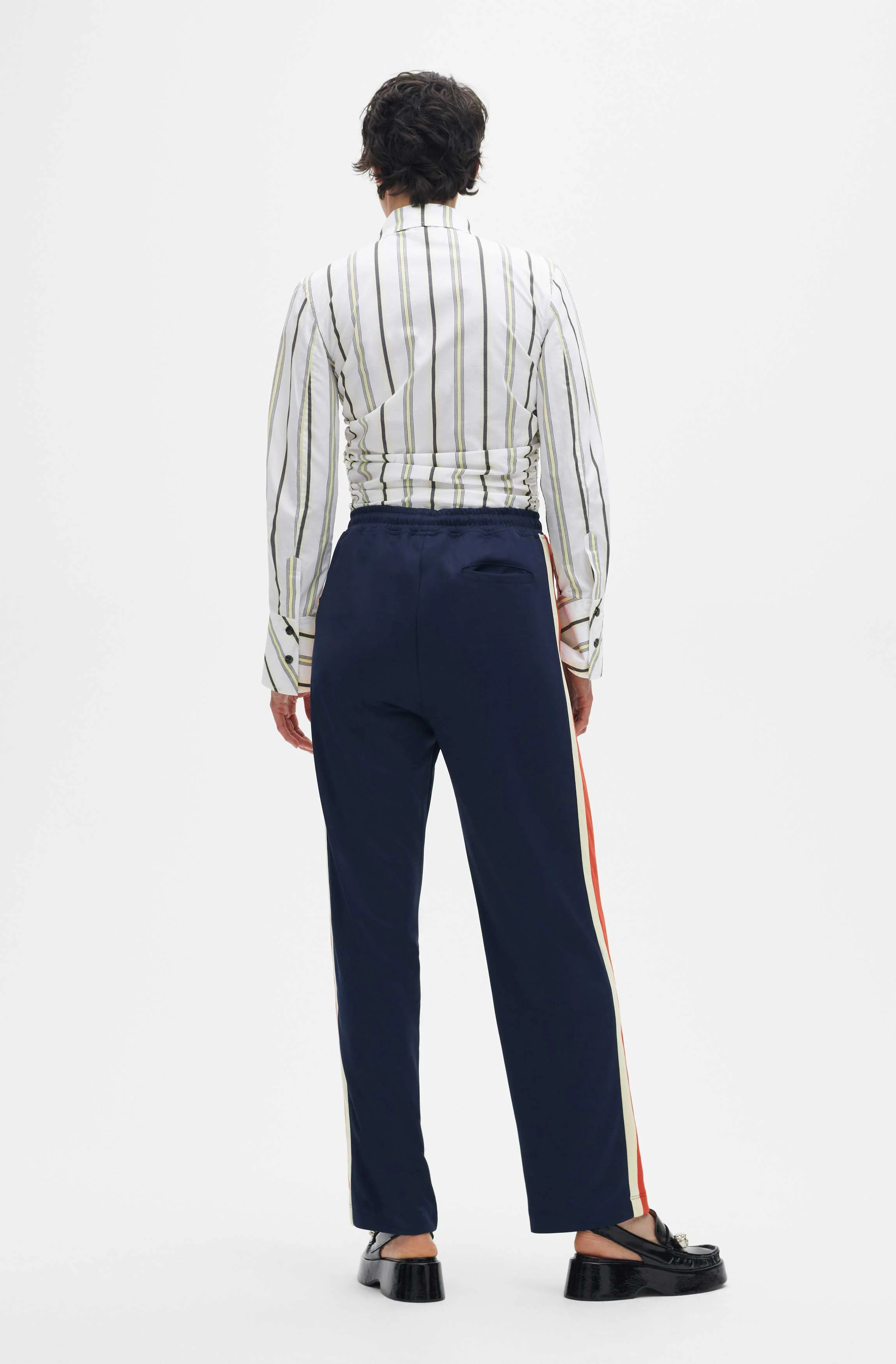 Ruched Shirt | Mix Stripe Yellow Pear - Image 5