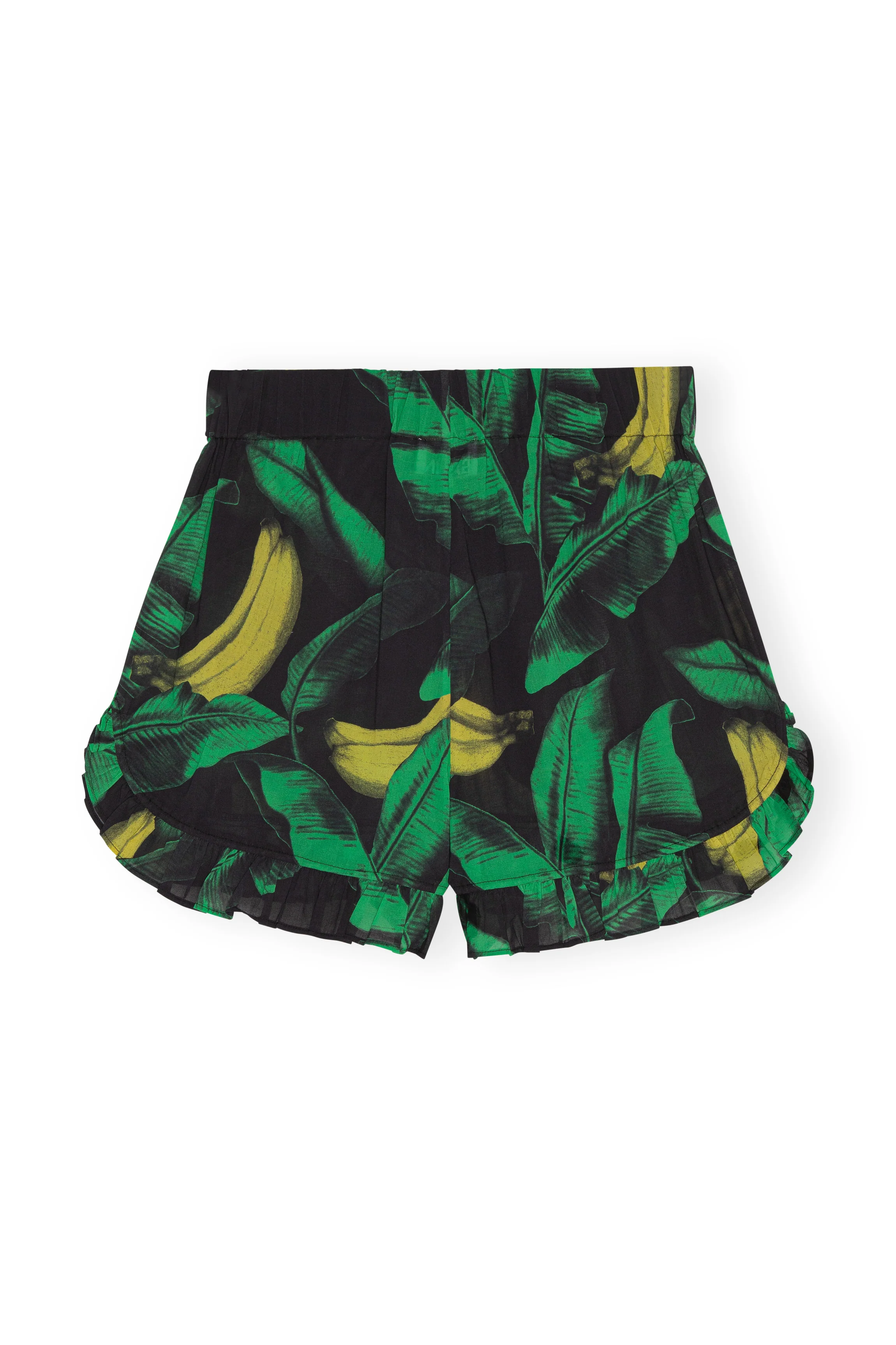 Ruffled Beach Shorts | Banana Tree Black - Image 2