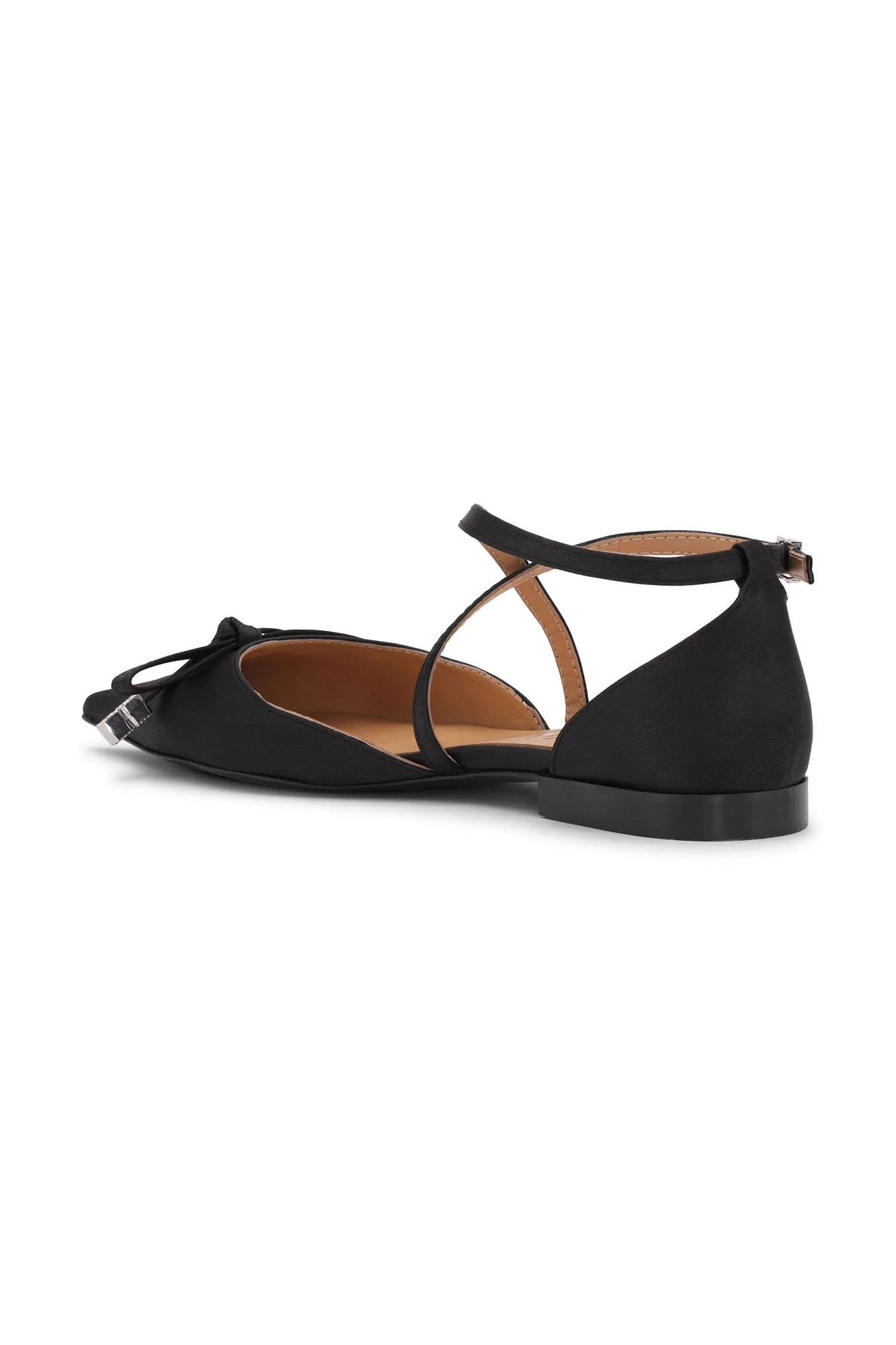 Satin Butterfly Ballerinas | Black - Image 2