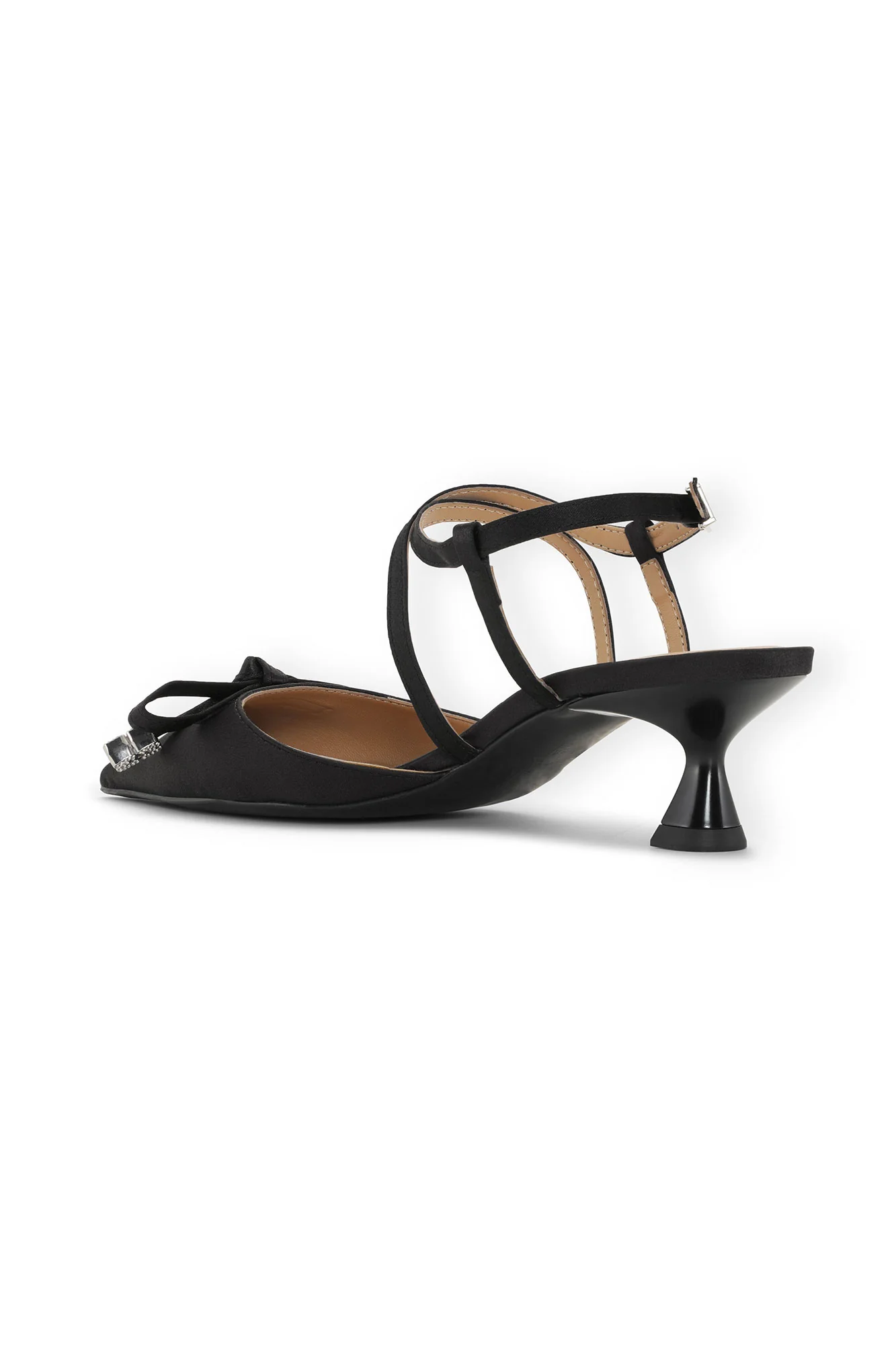 Satin Butterfly Bow Pumps | Black - Image 2