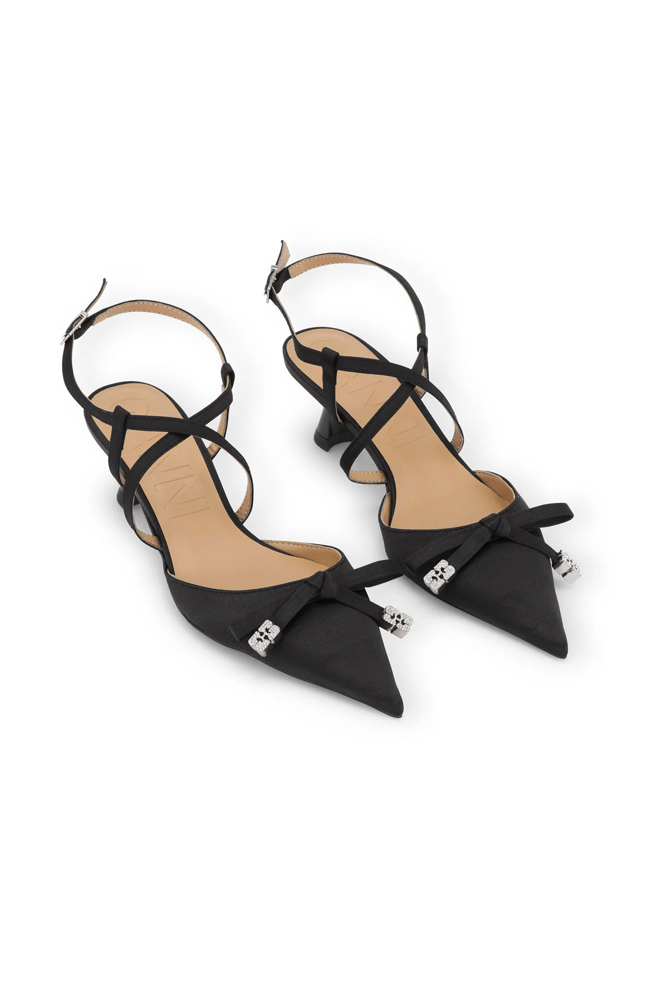 Satin Butterfly Bow Pumps | Black - Image 3