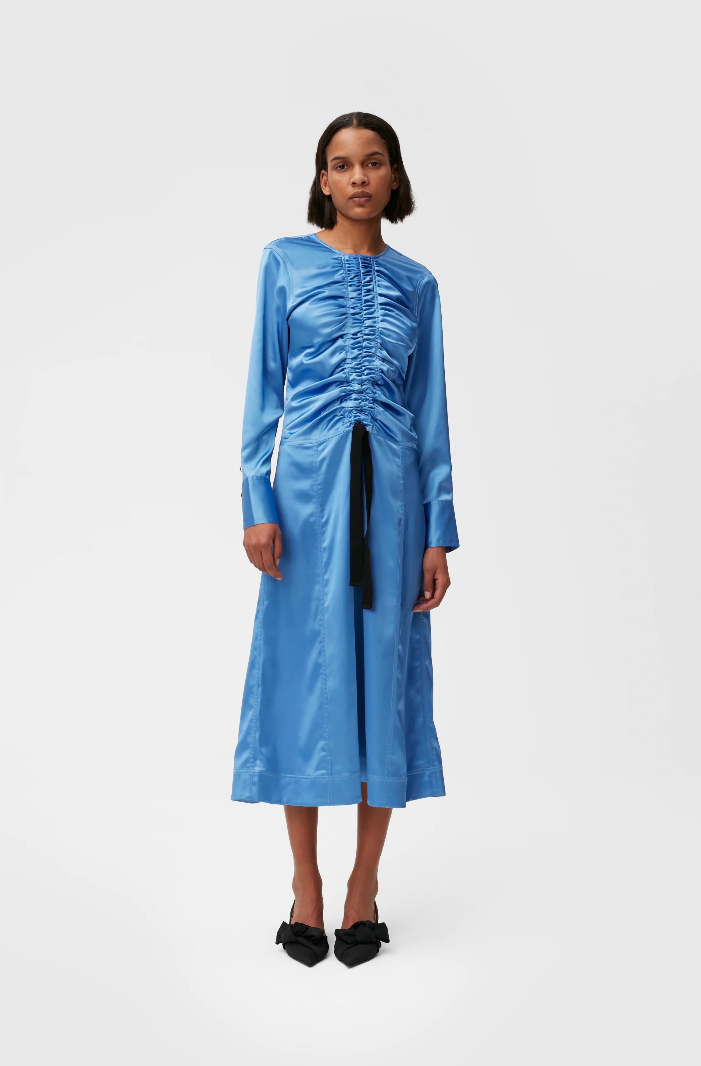 Satin Midi Dress | Granada Sky - Image 3