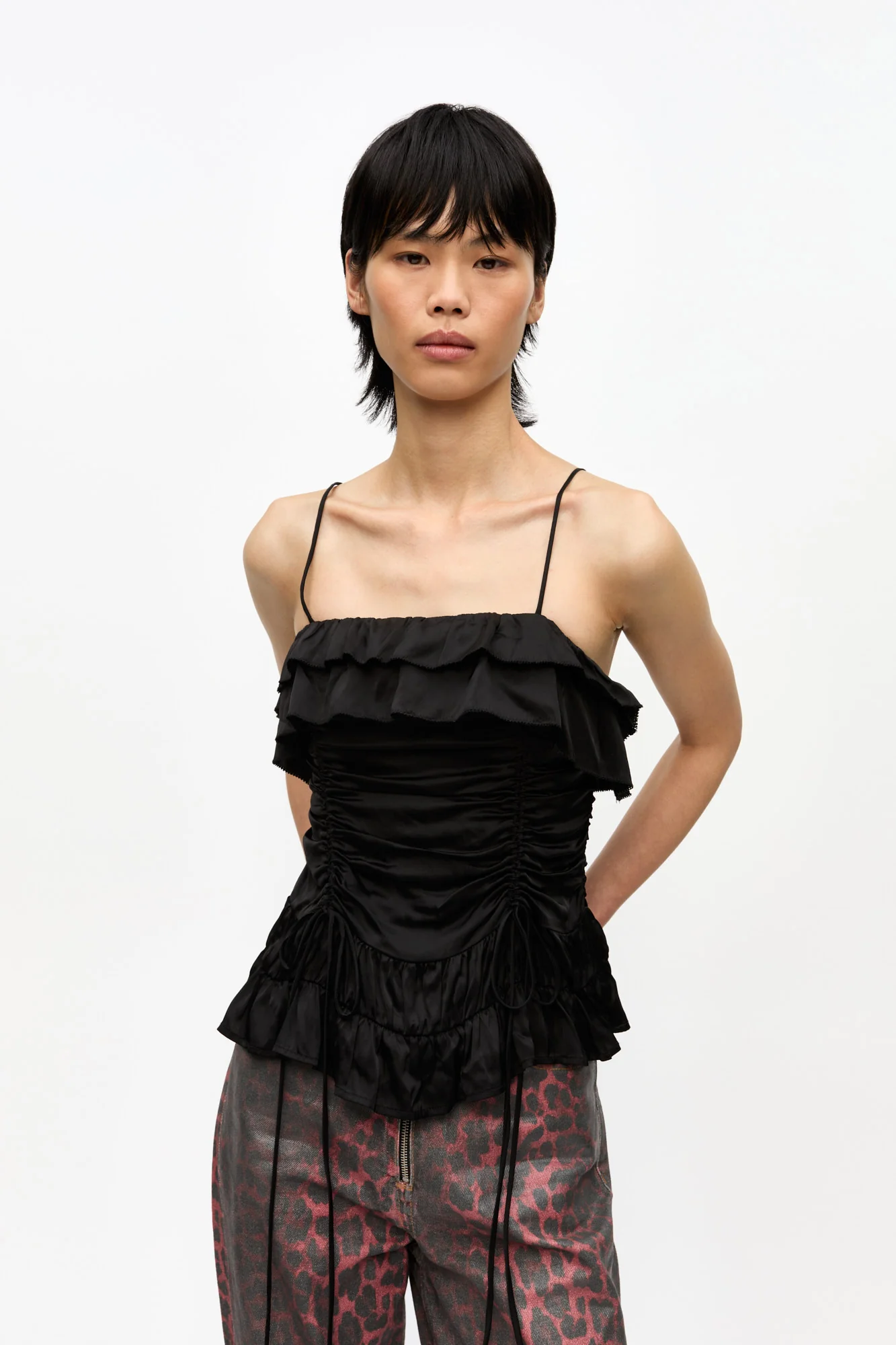 Satin Slip Top | Black - Image 3