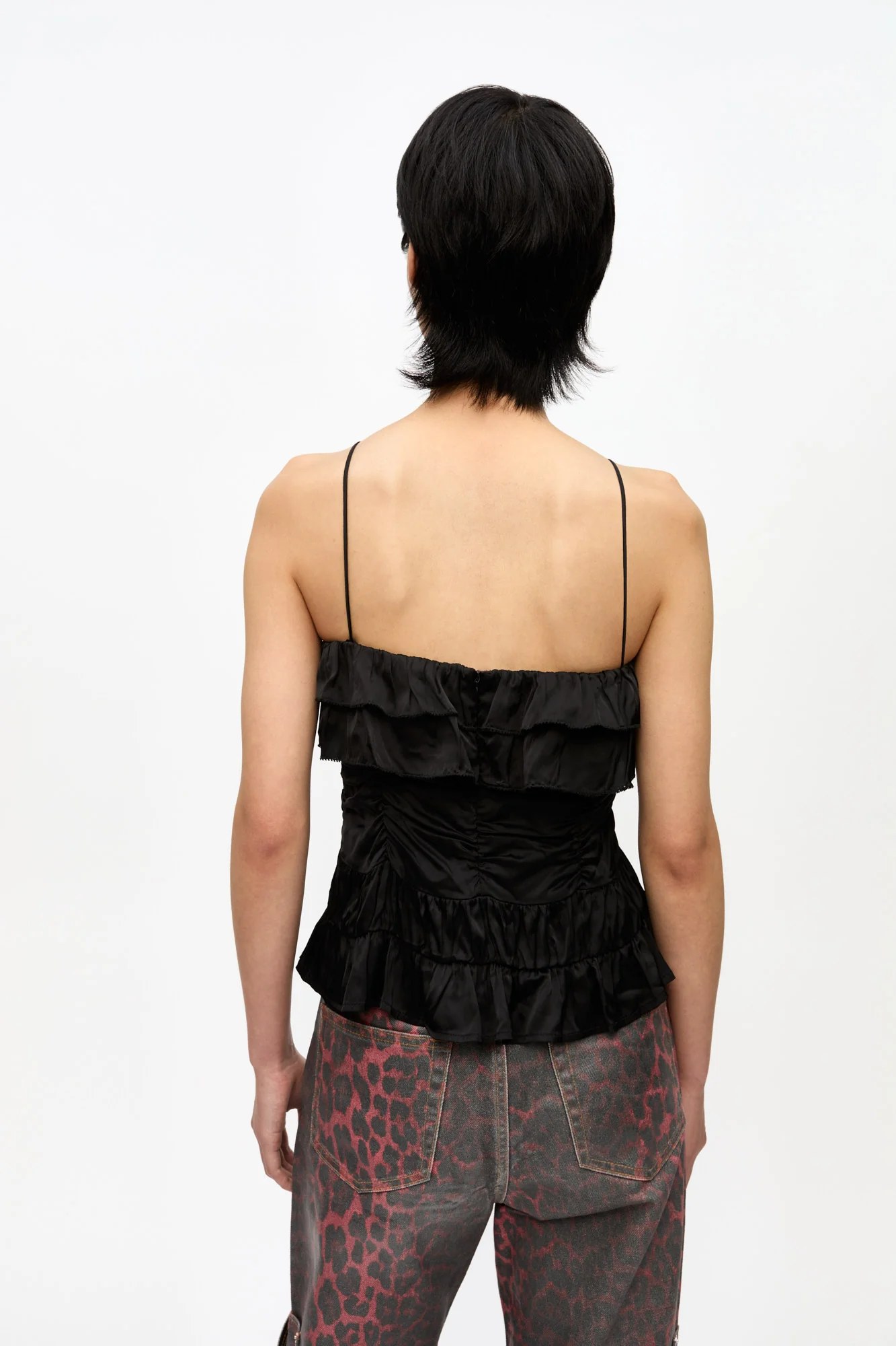 Satin Slip Top | Black - Image 5