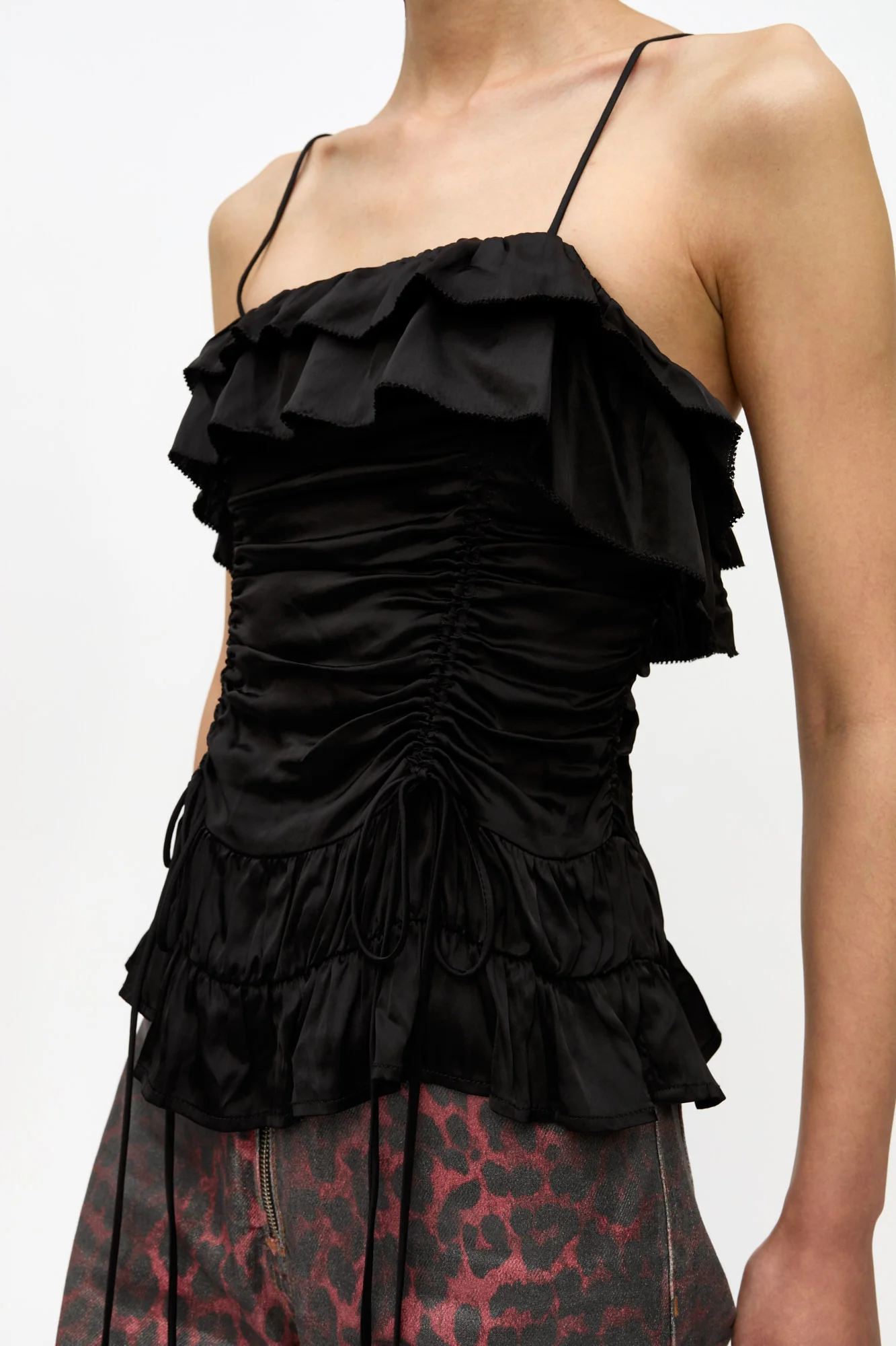 Satin Slip Top | Black - Image 6