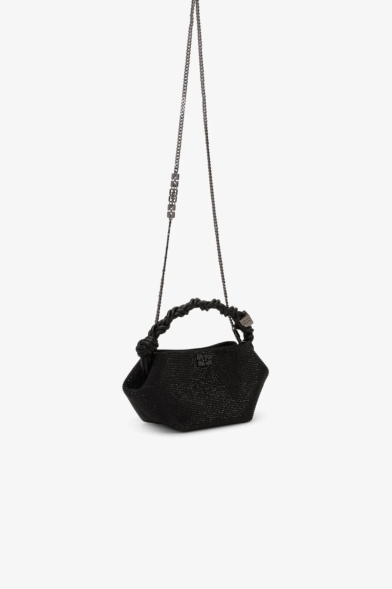 Satin Strass Mini Bou Bag | Black - Image 2