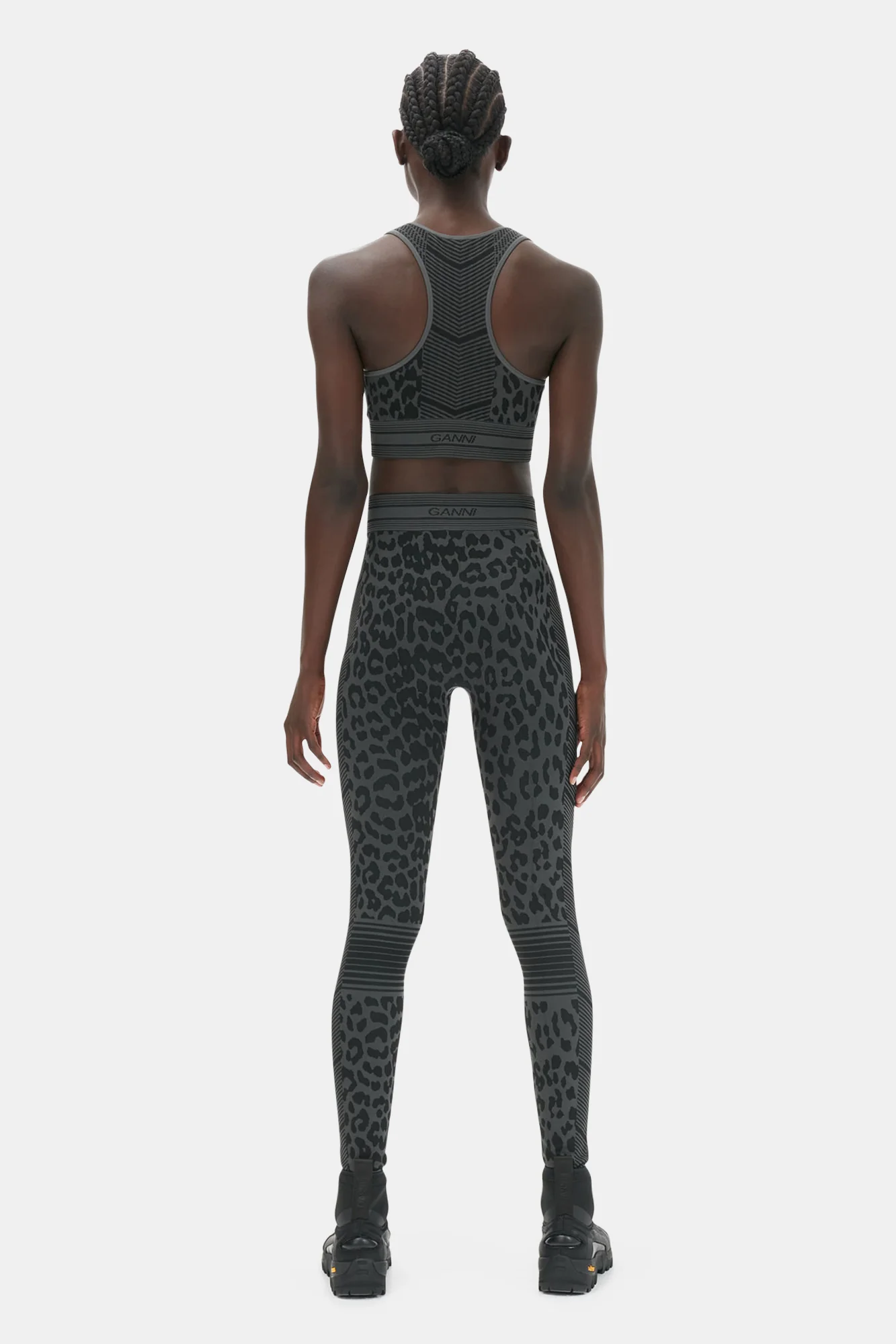 Seamless Jacquard Leggings | Black - Image 6