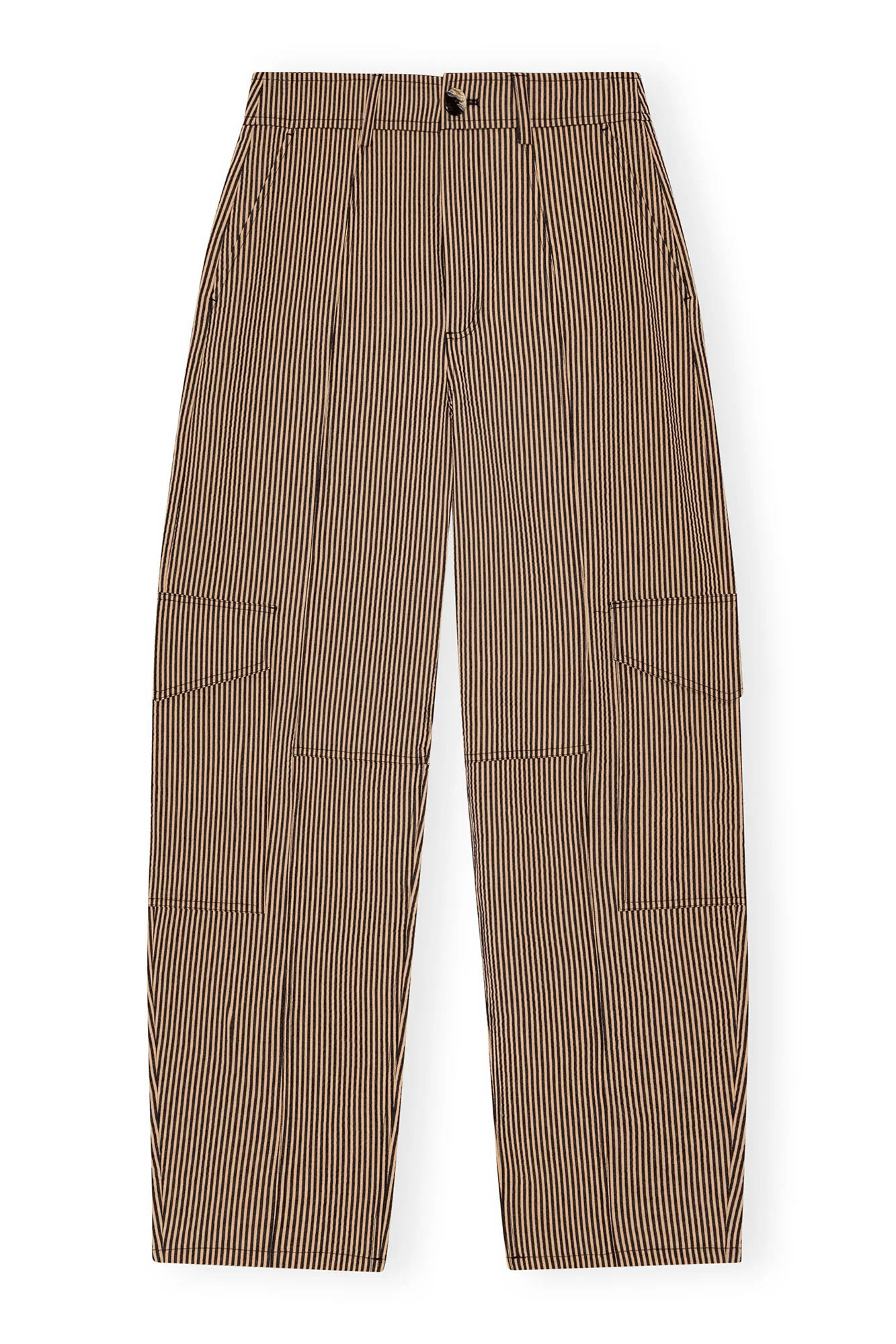 Seersucker Cargo Trousers | Irish Cream