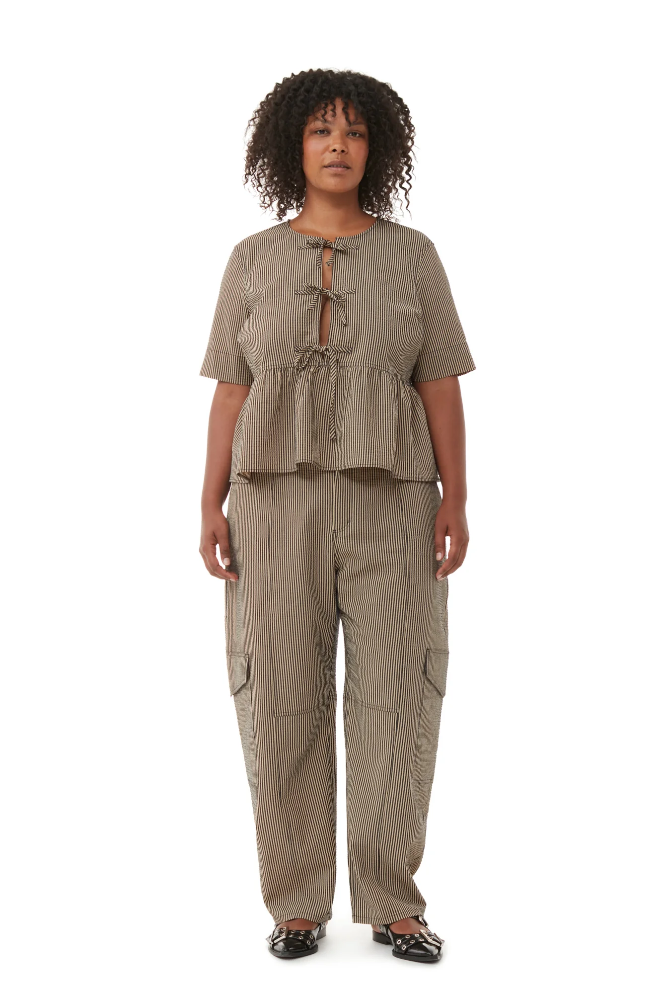 Seersucker Cargo Trousers | Irish Cream - Image 6