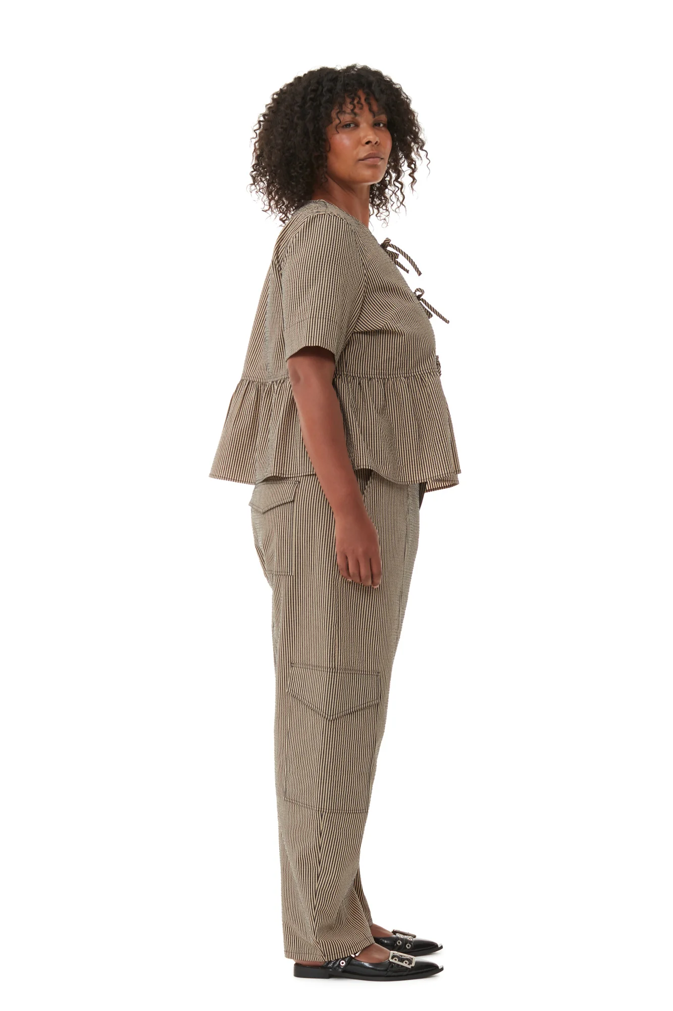 Seersucker Cargo Trousers | Irish Cream - Image 7