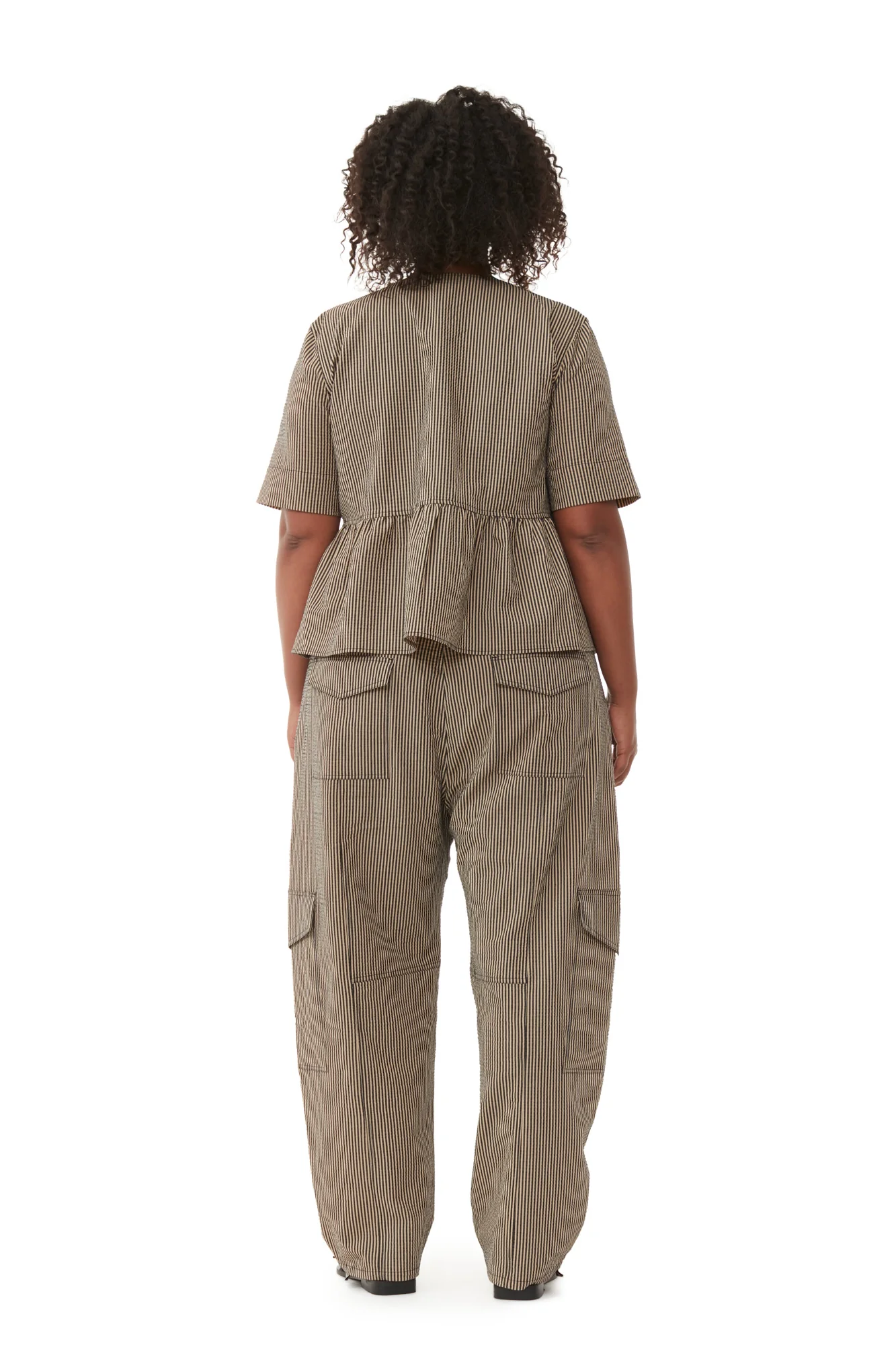 Seersucker Cargo Trousers | Irish Cream - Image 8
