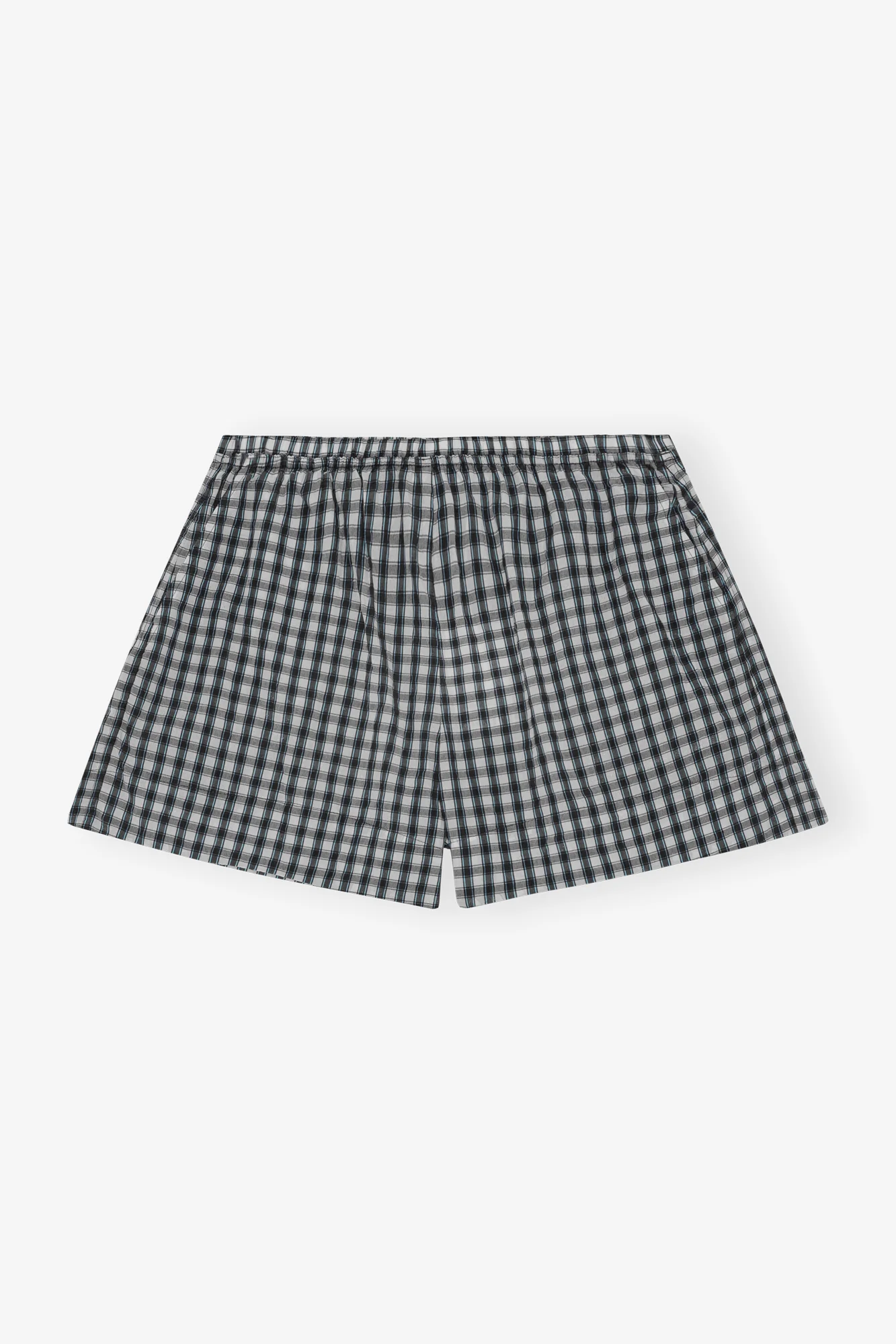Seersucker Check Elasticated Shorts | Egret
