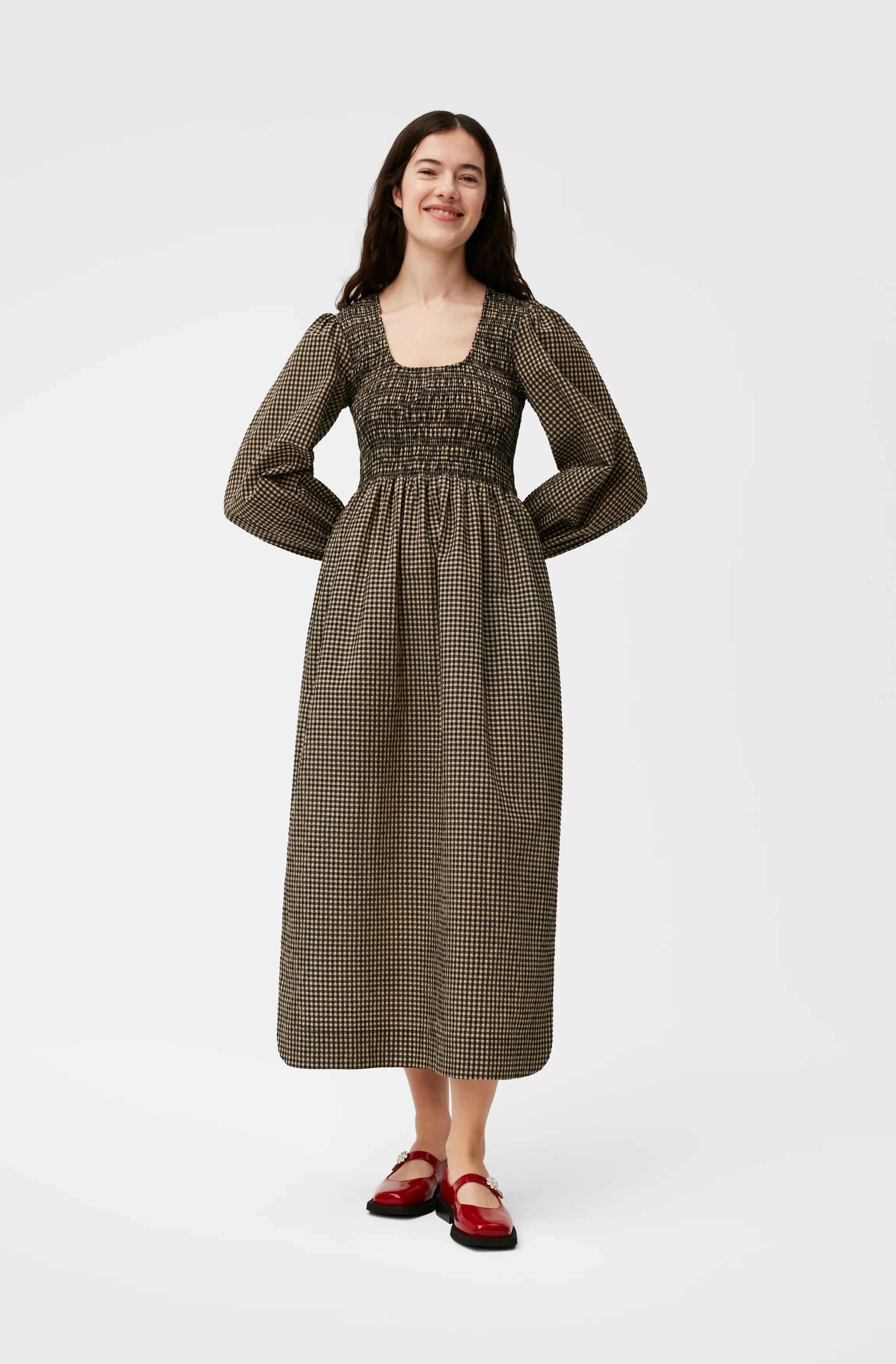 Seersucker Maxi Dress | Gingham Starfish - Image 3