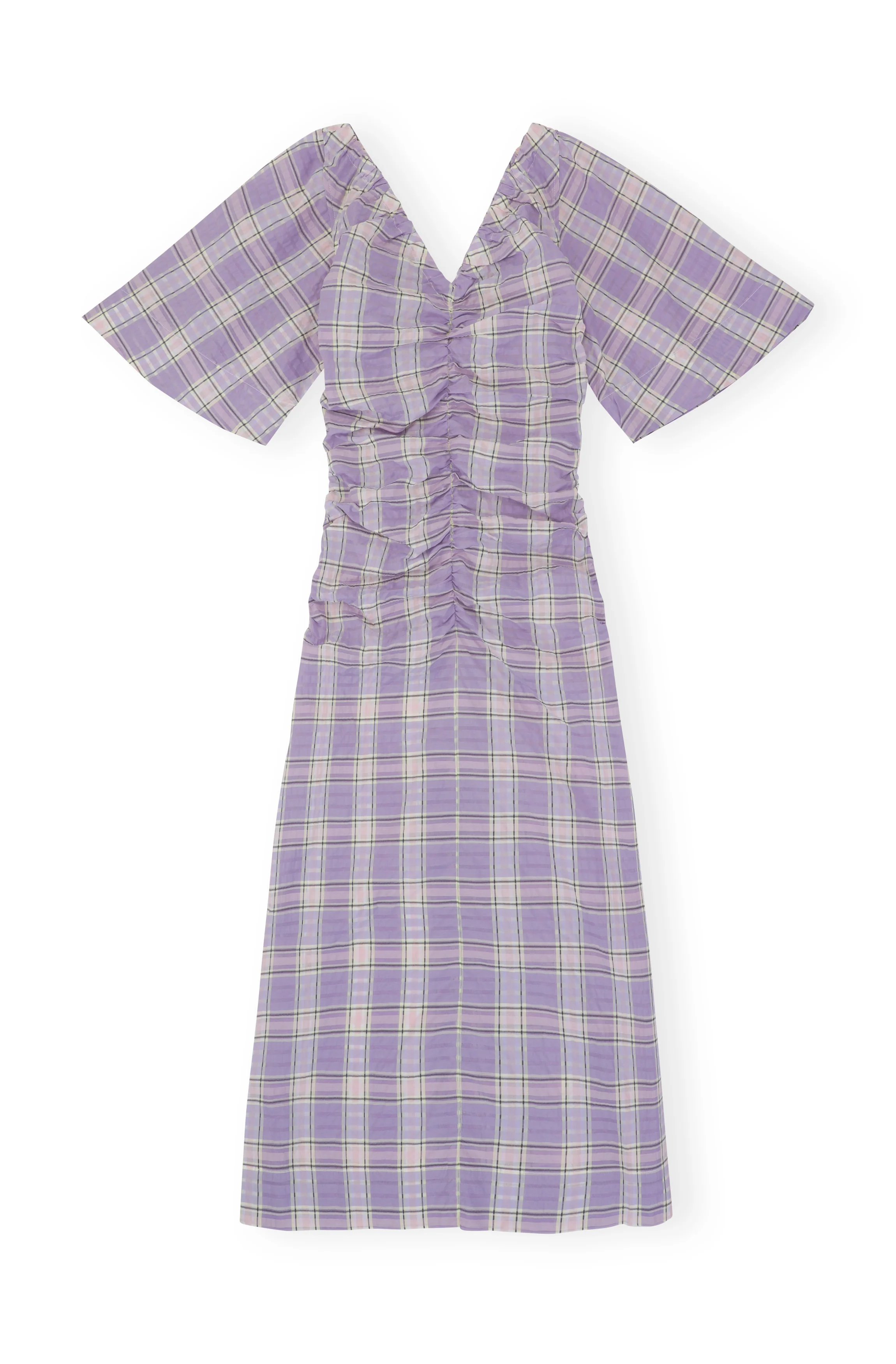 Seersucker Midi Dress | Check Persian Violet