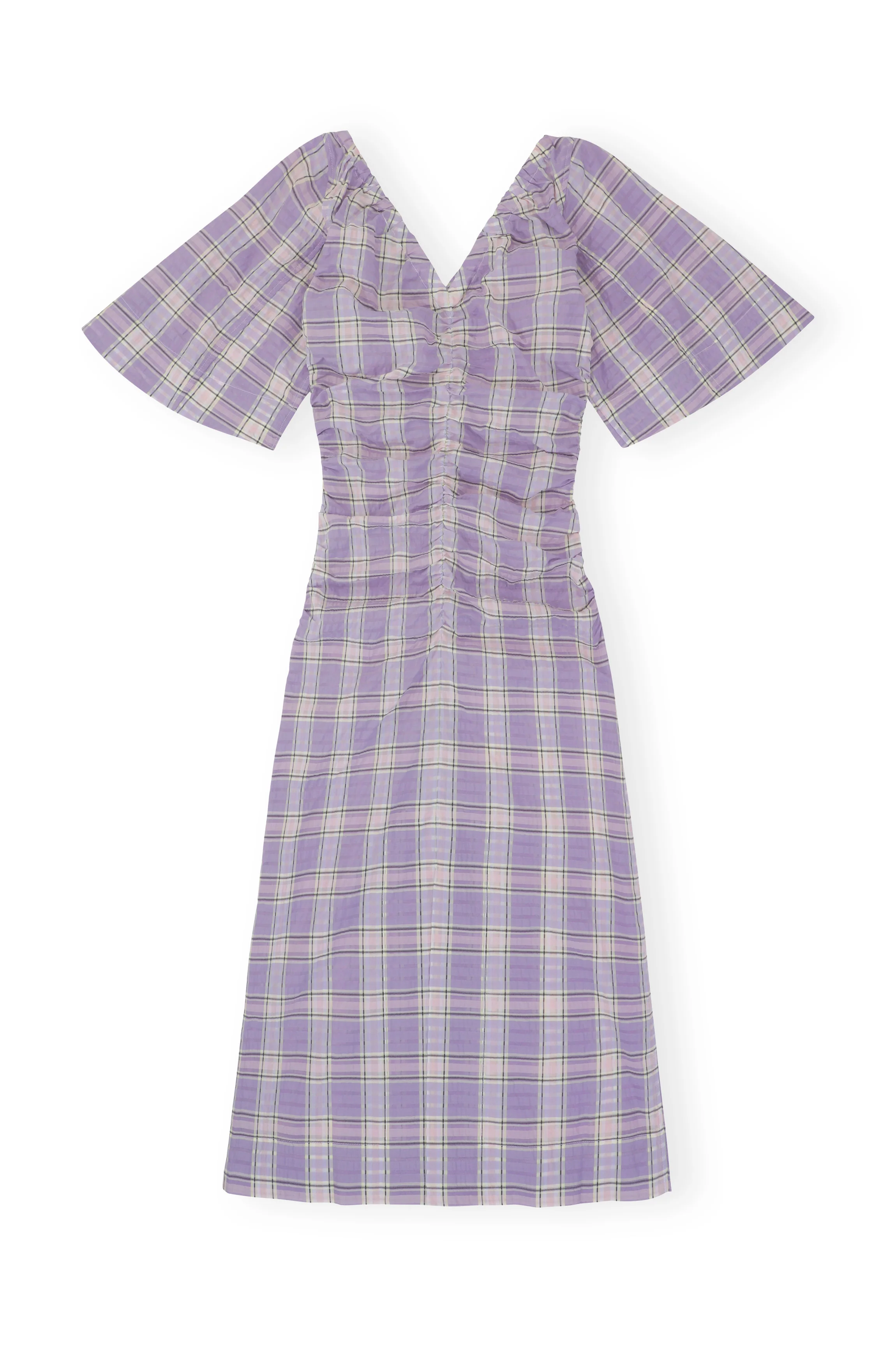 Seersucker Midi Dress | Check Persian Violet - Image 2