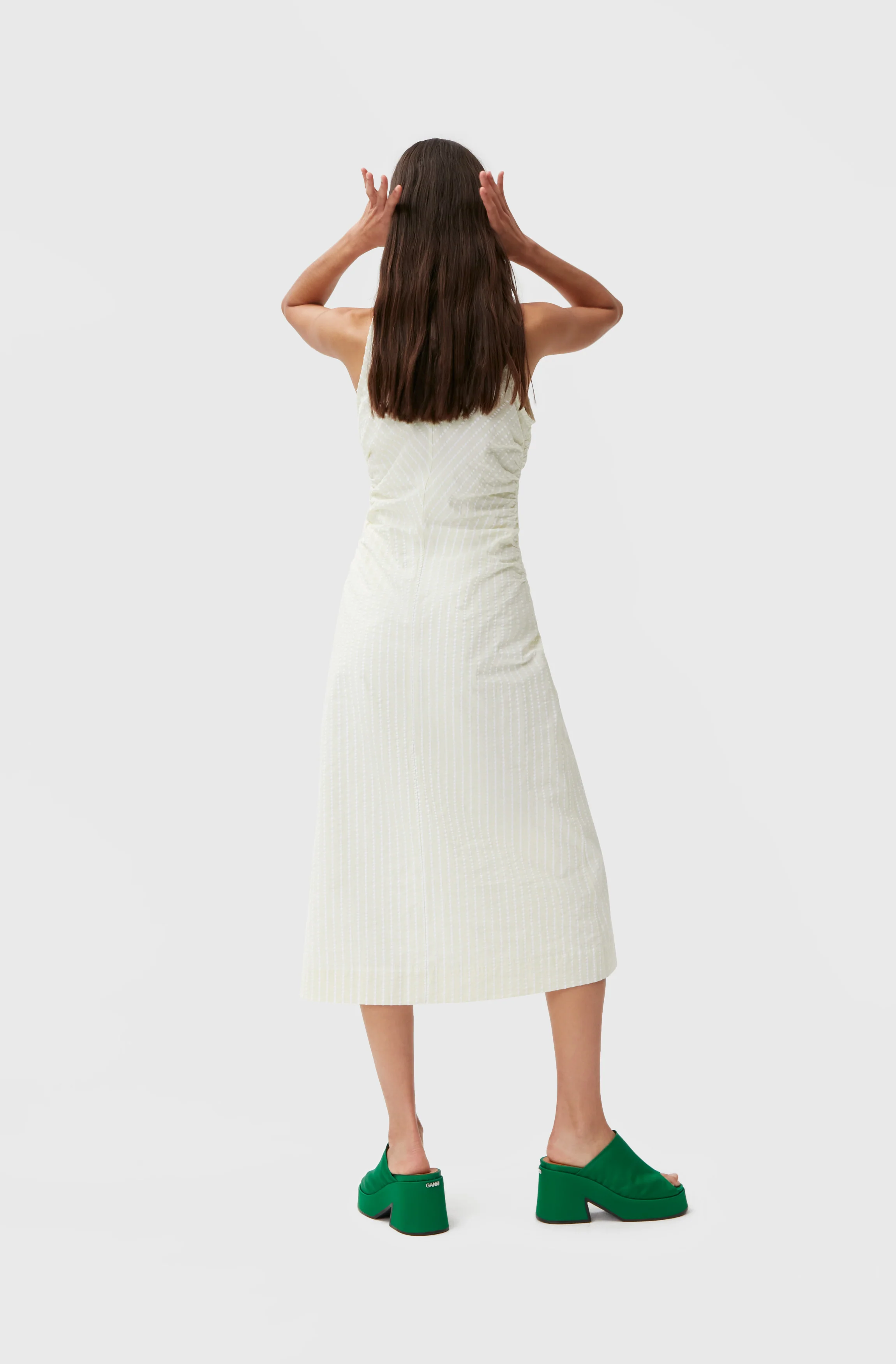 Seersucker Midi Dress | Stripe Flan - Image 4