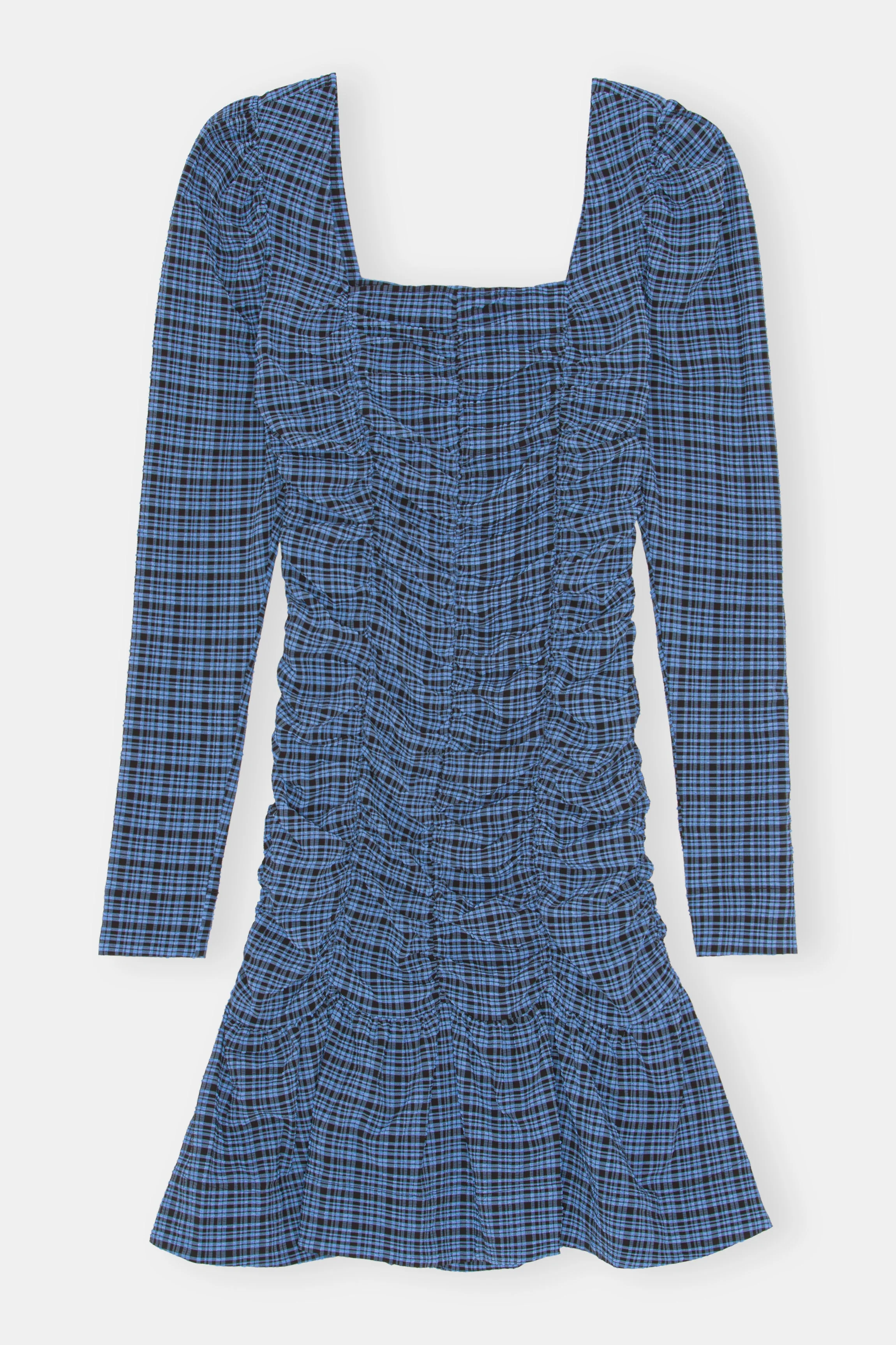 Seersucker Mini Dress | Mini Check Granada Sky