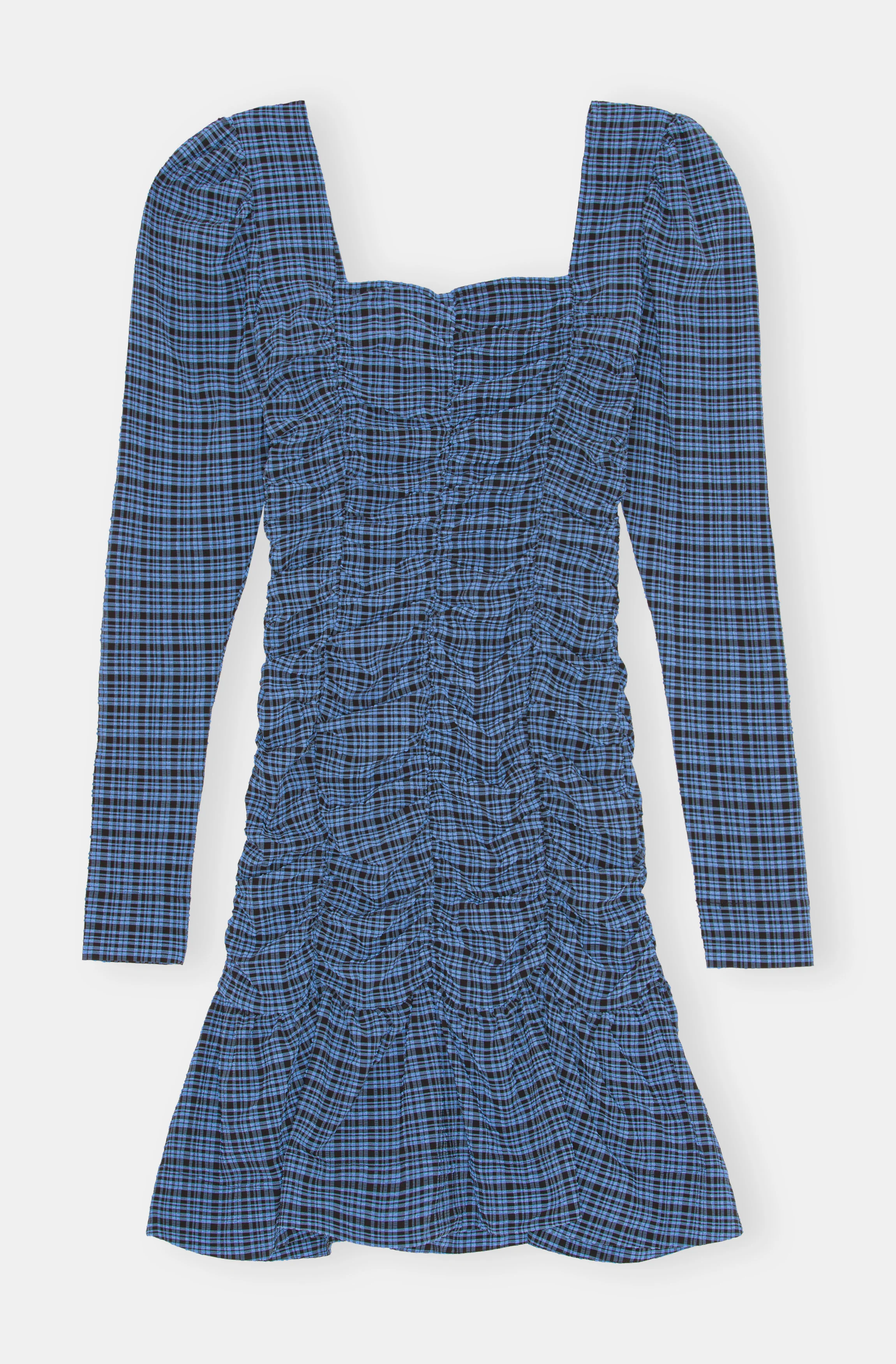 Seersucker Mini Dress | Mini Check Granada Sky - Image 2