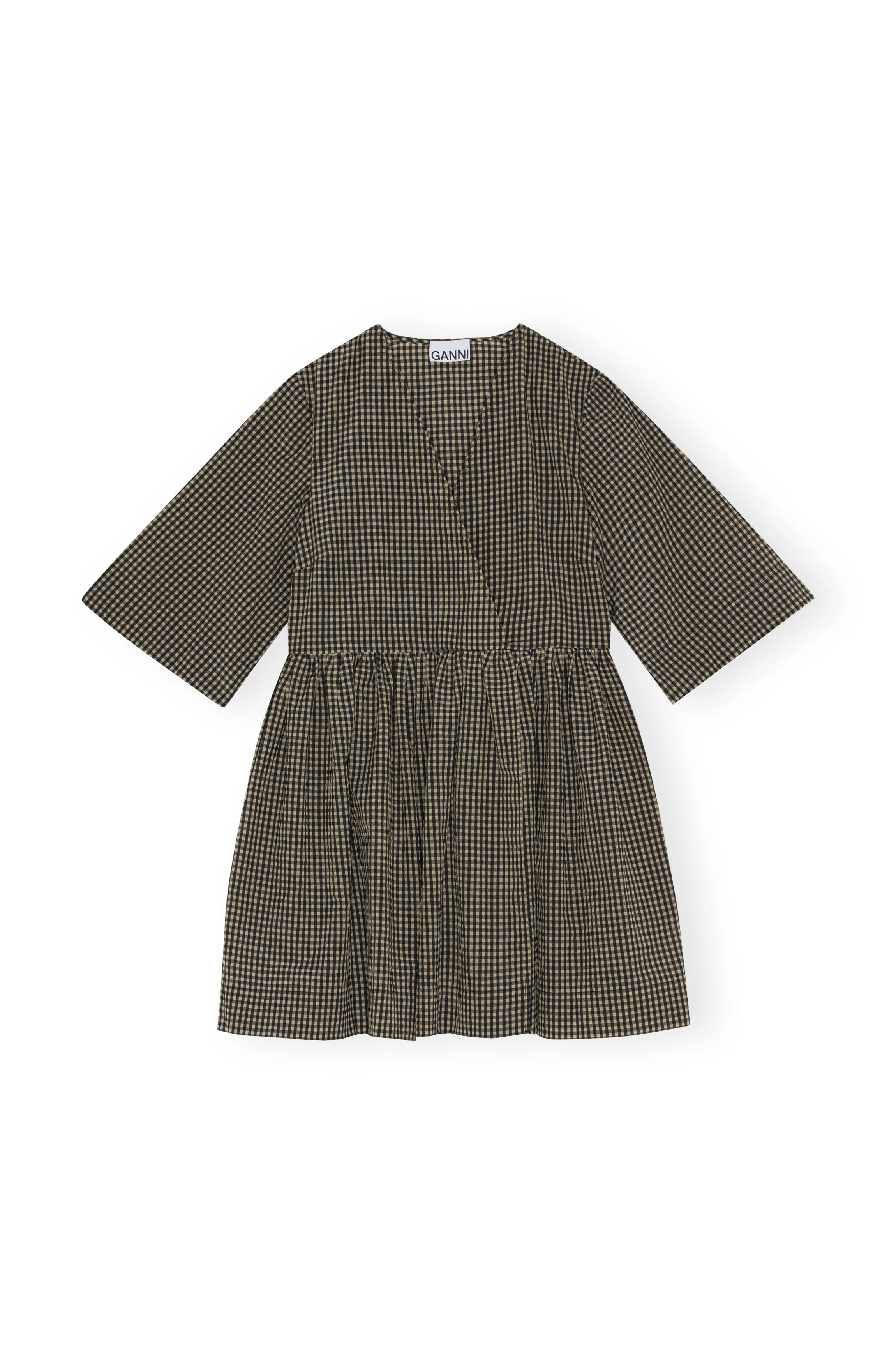 Seersucker Mini Wrap Dress | Gingham Starfish