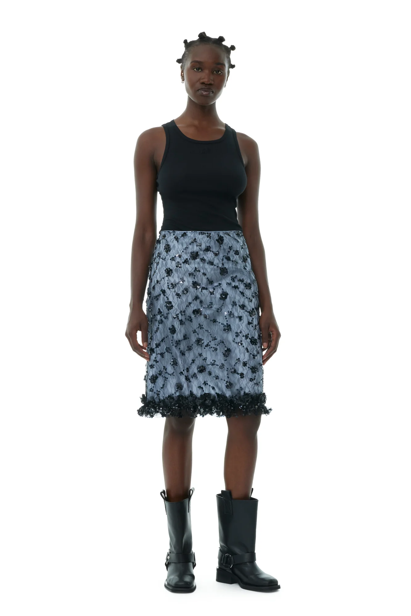 Sequin Lace Skirt | Heather - Image 3