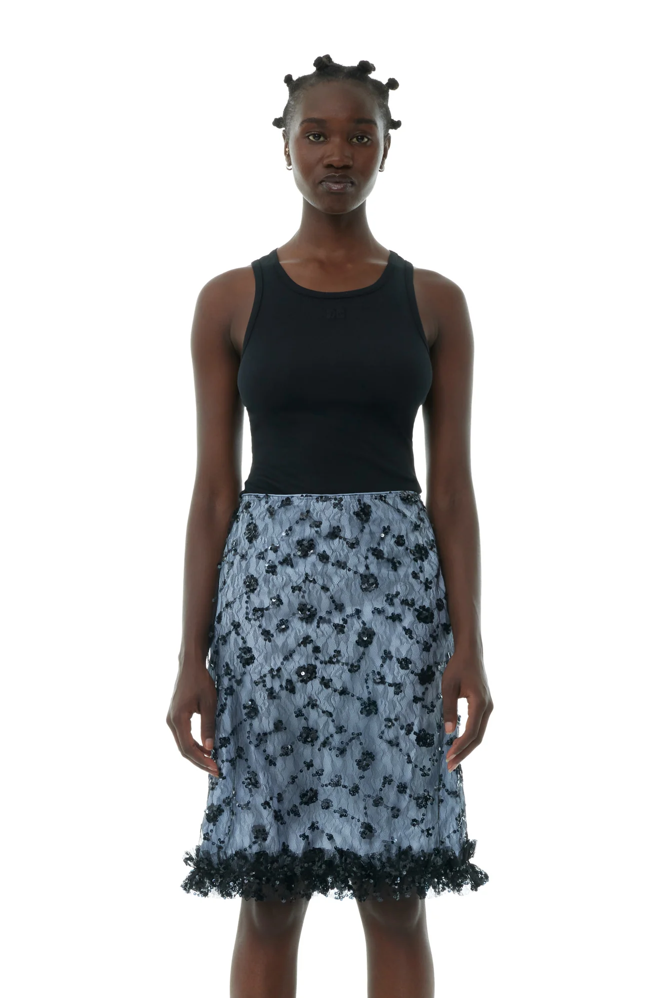 Sequin Lace Skirt | Heather - Image 4