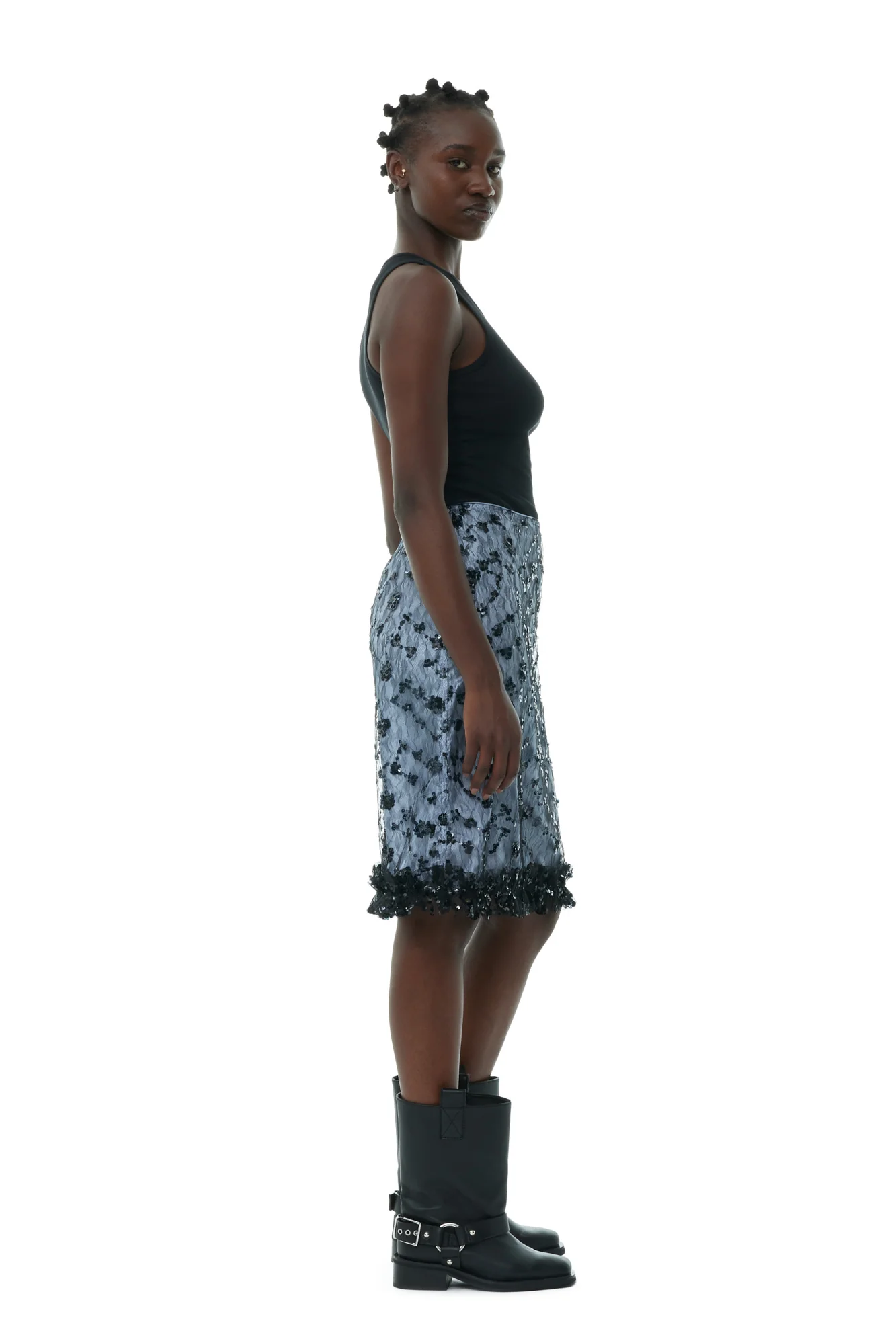 Sequin Lace Skirt | Heather - Image 5