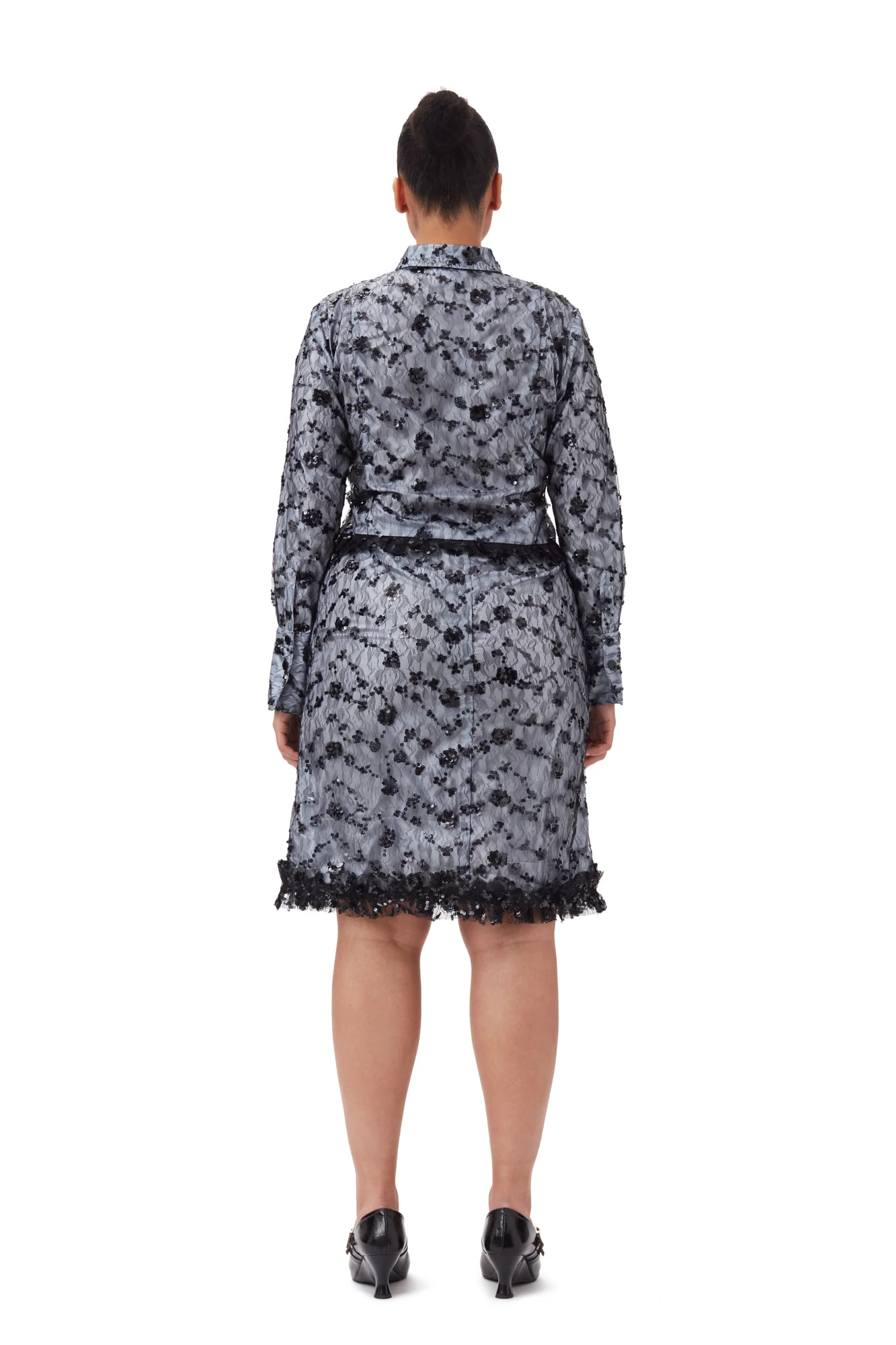 Sequin Lace Skirt | Heather - Image 9