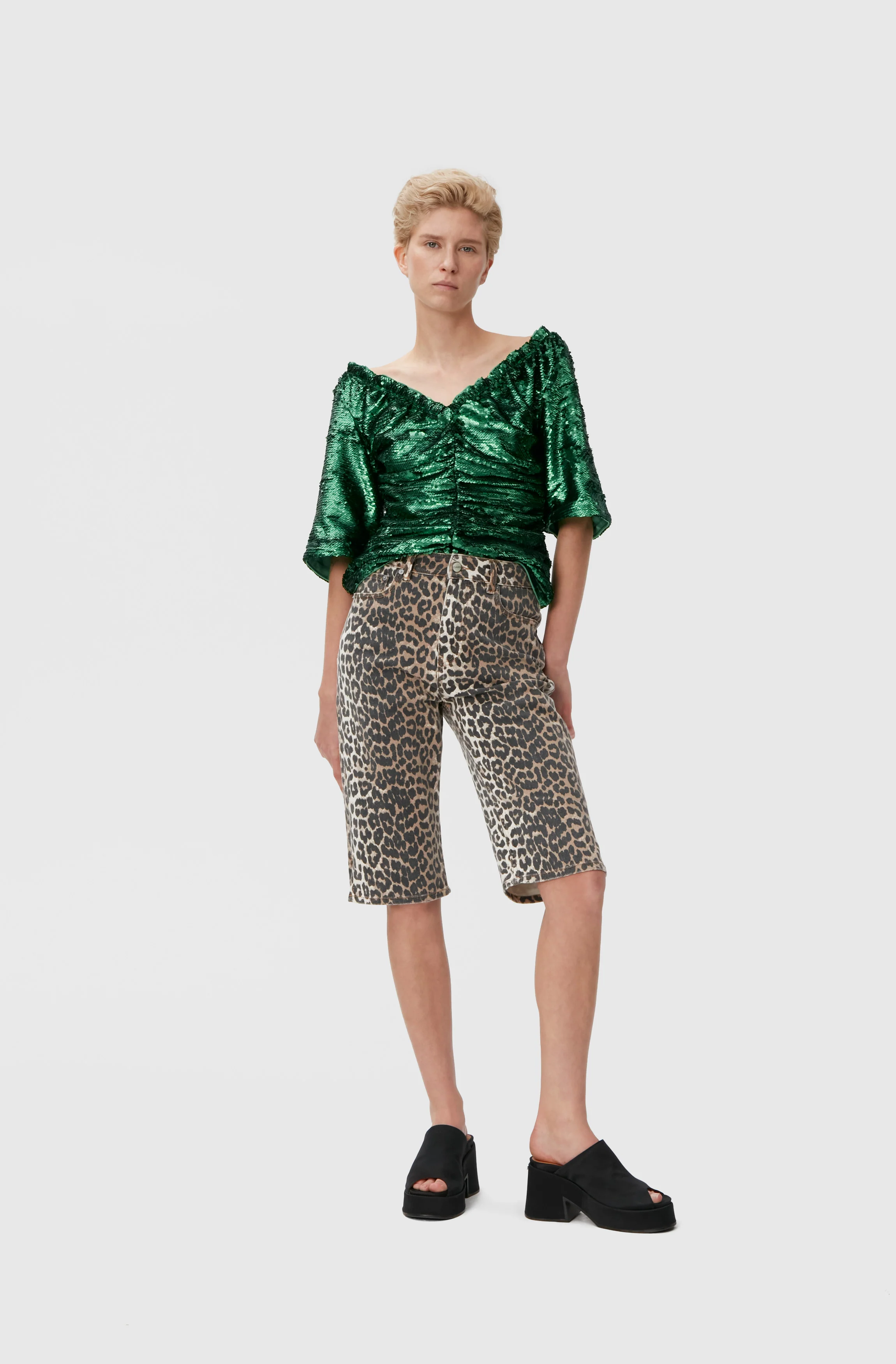 Sequinned Blouse | Kelly Green - Image 4