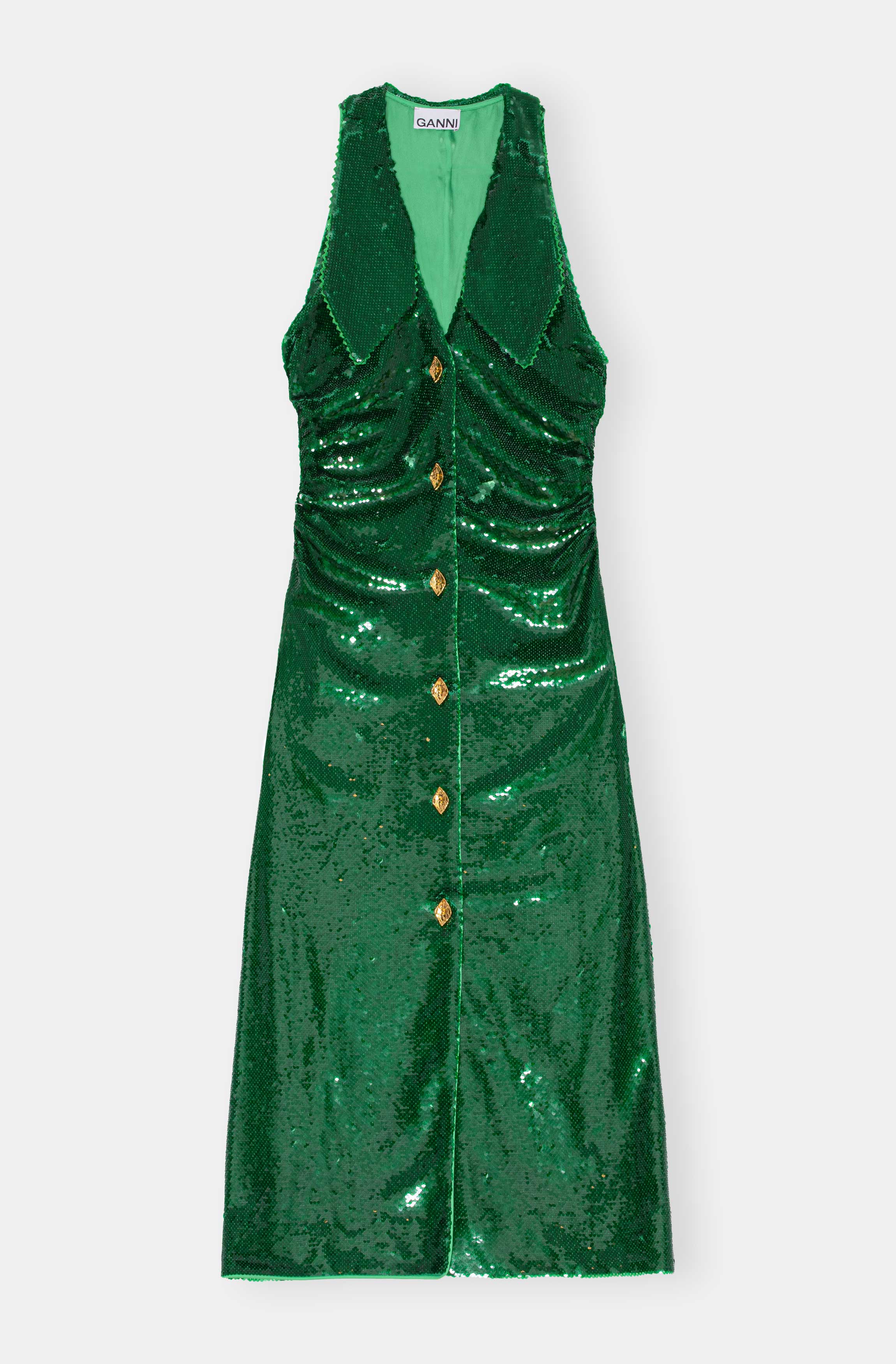 Sequinned Sleeveless Maxi Dress | Kelly Green