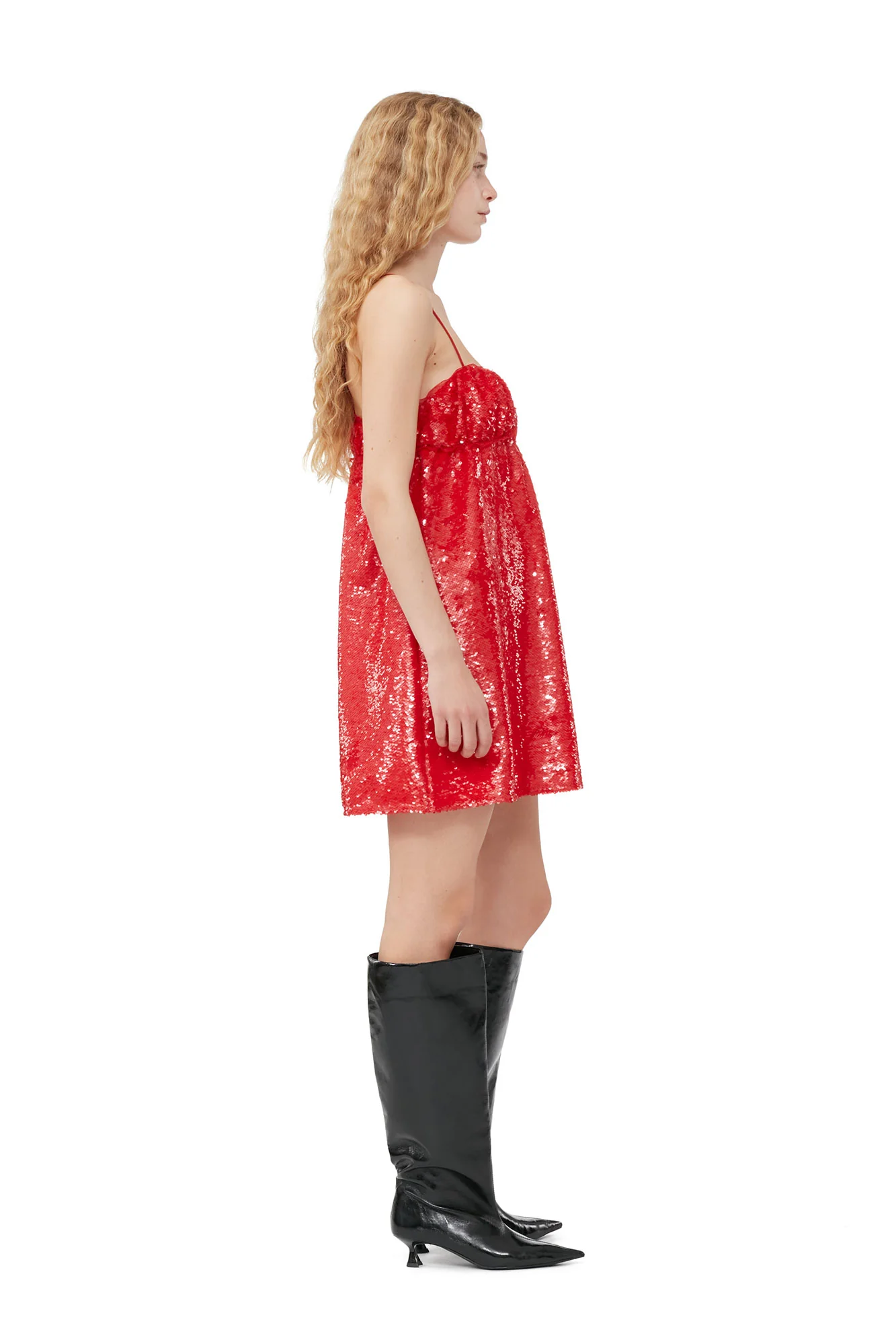 Sequins Mini Dress | Fiery Red - Image 3