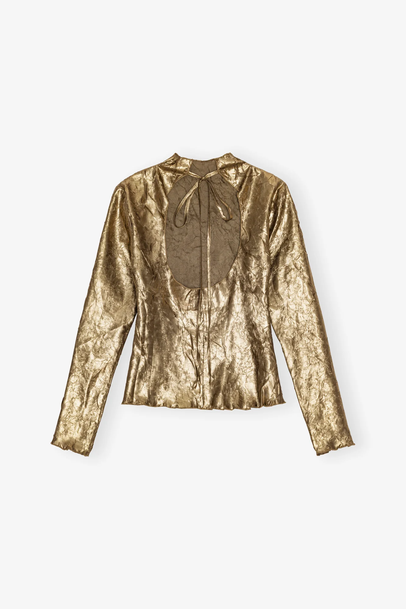 Shibori Pleat Back Cutout Top | Gold - Image 2