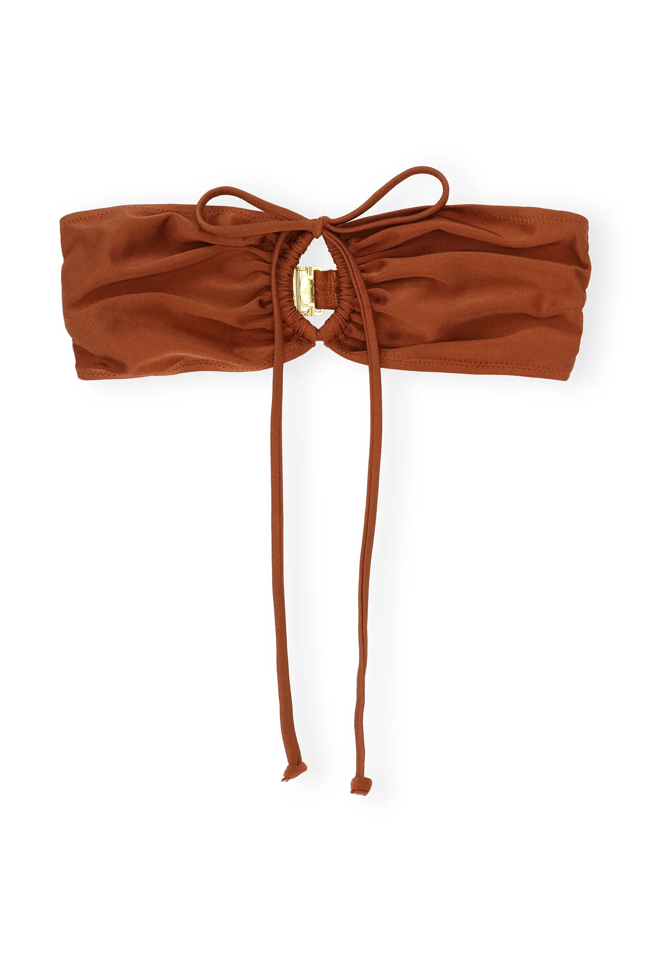 Shine Swim Open Bandeau Bikini Top | Copper Brown - Image 3