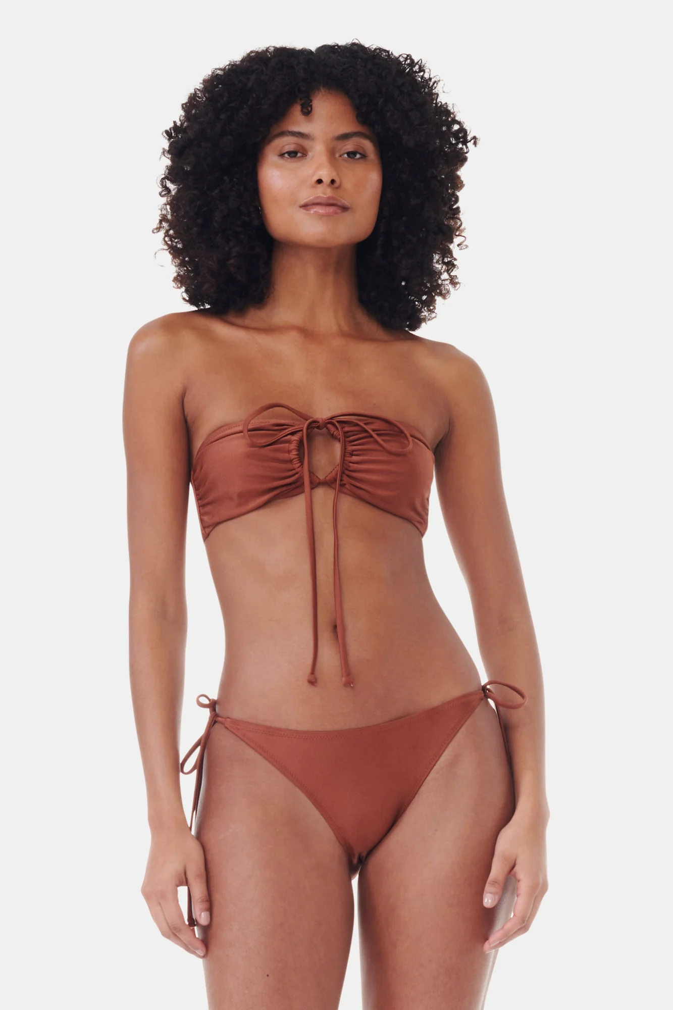 Shine Swim Open Bandeau Bikini Top | Copper Brown - Image 4