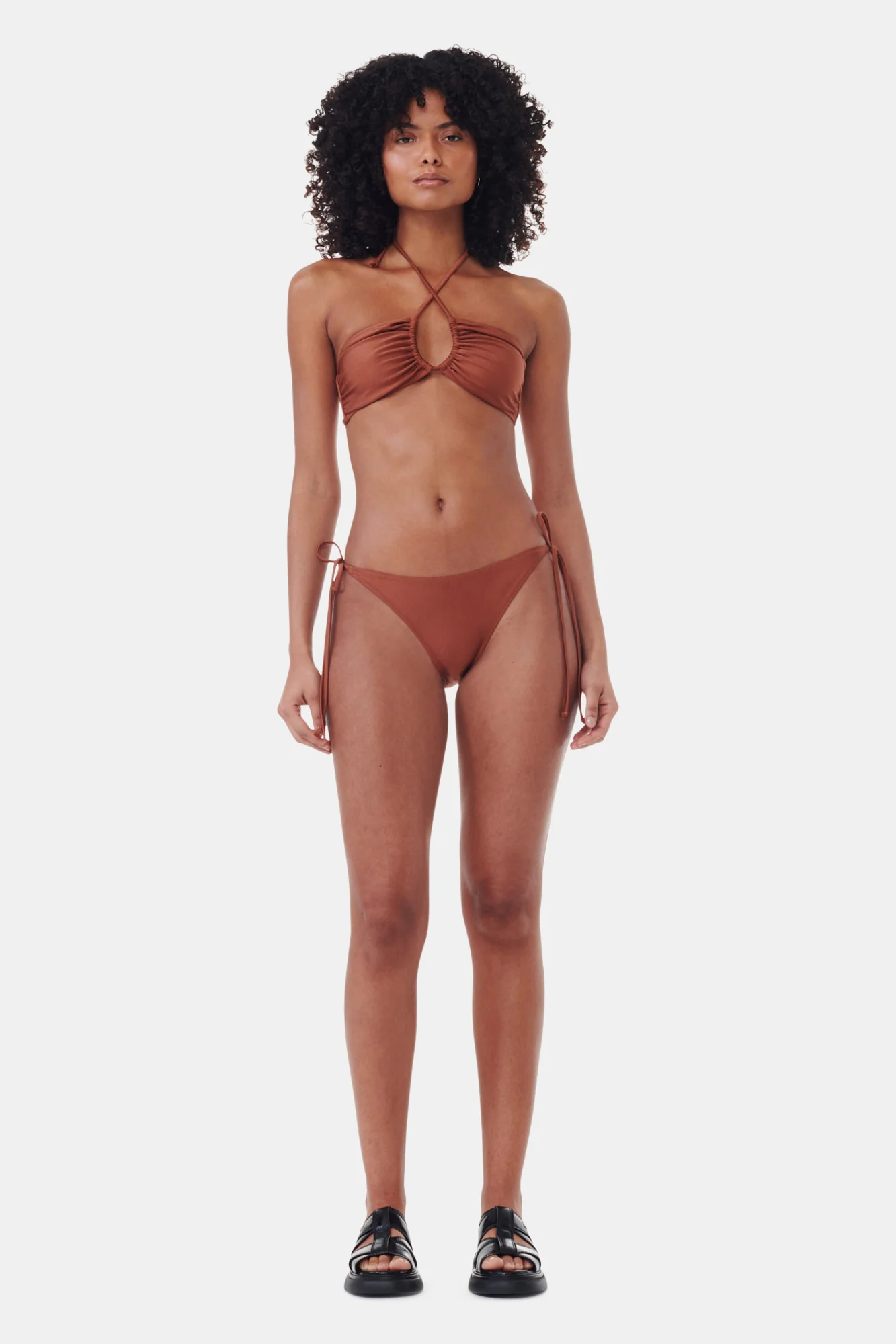 Shine Swim Open Bandeau Bikini Top | Copper Brown - Image 5