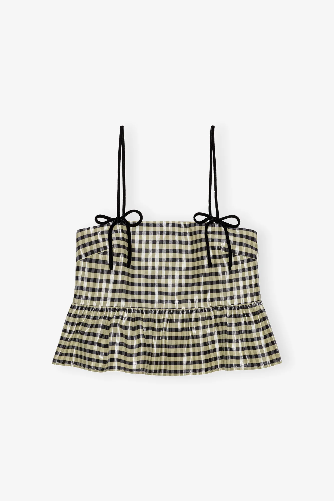 Shiny Check Jacquard Top | Lemon Icing