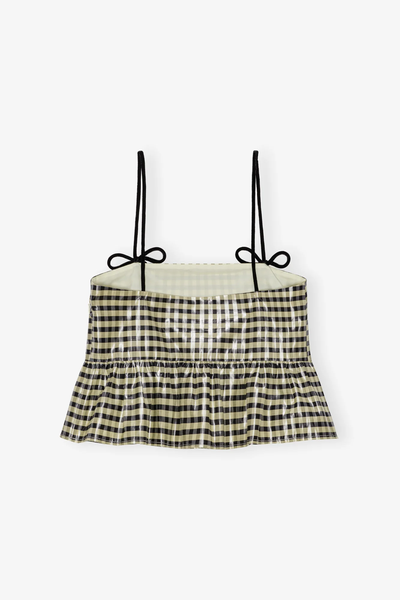 Shiny Check Jacquard Top | Lemon Icing - Image 2