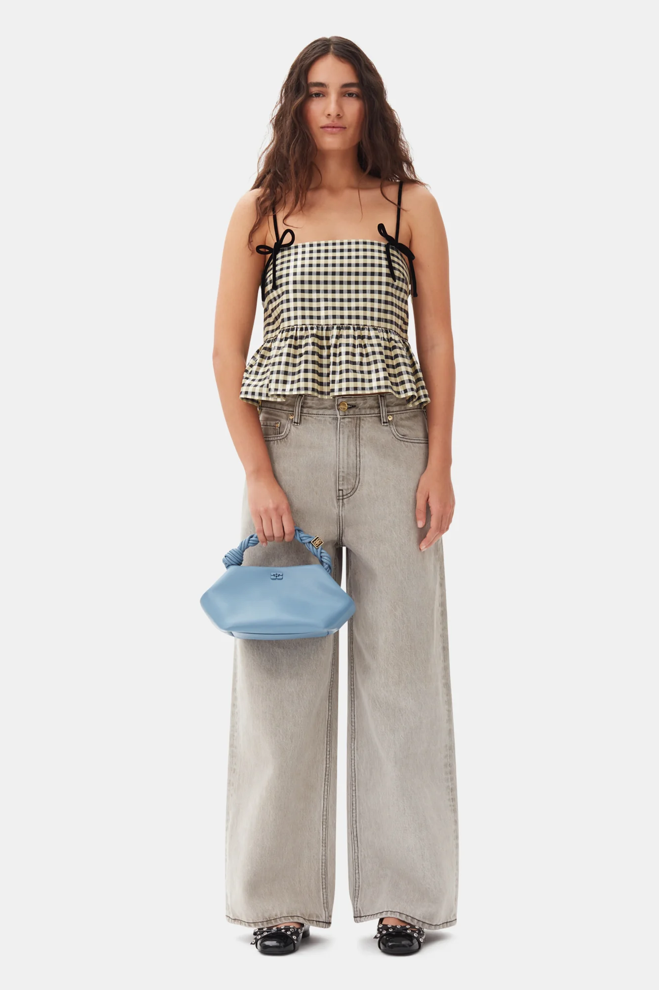Shiny Check Jacquard Top | Lemon Icing - Image 4