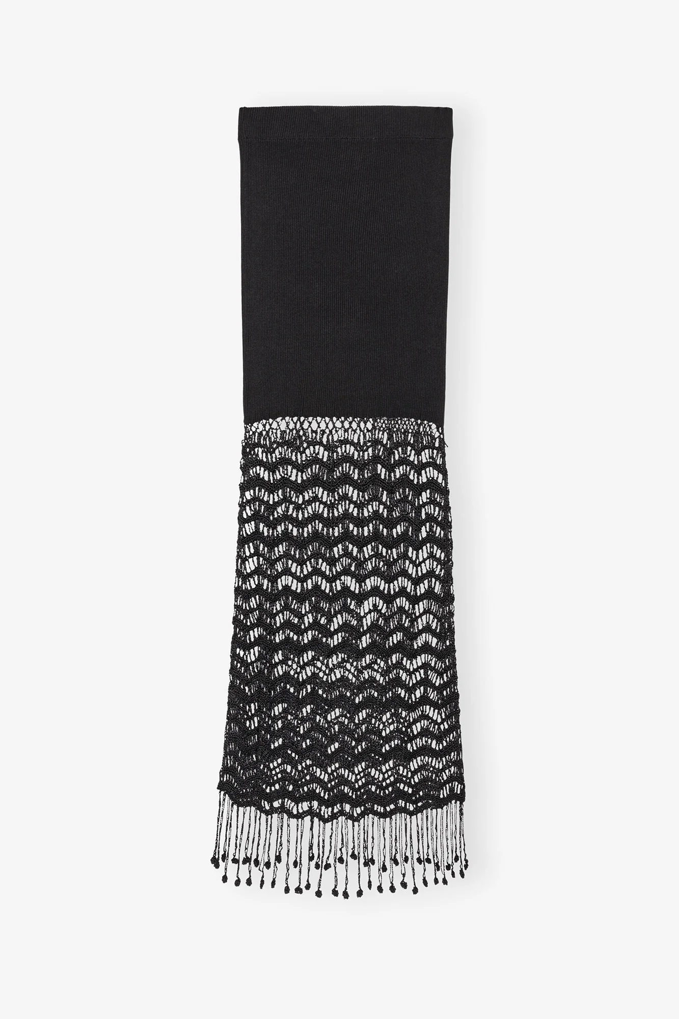 Shiny Crochet Skirt | Black
