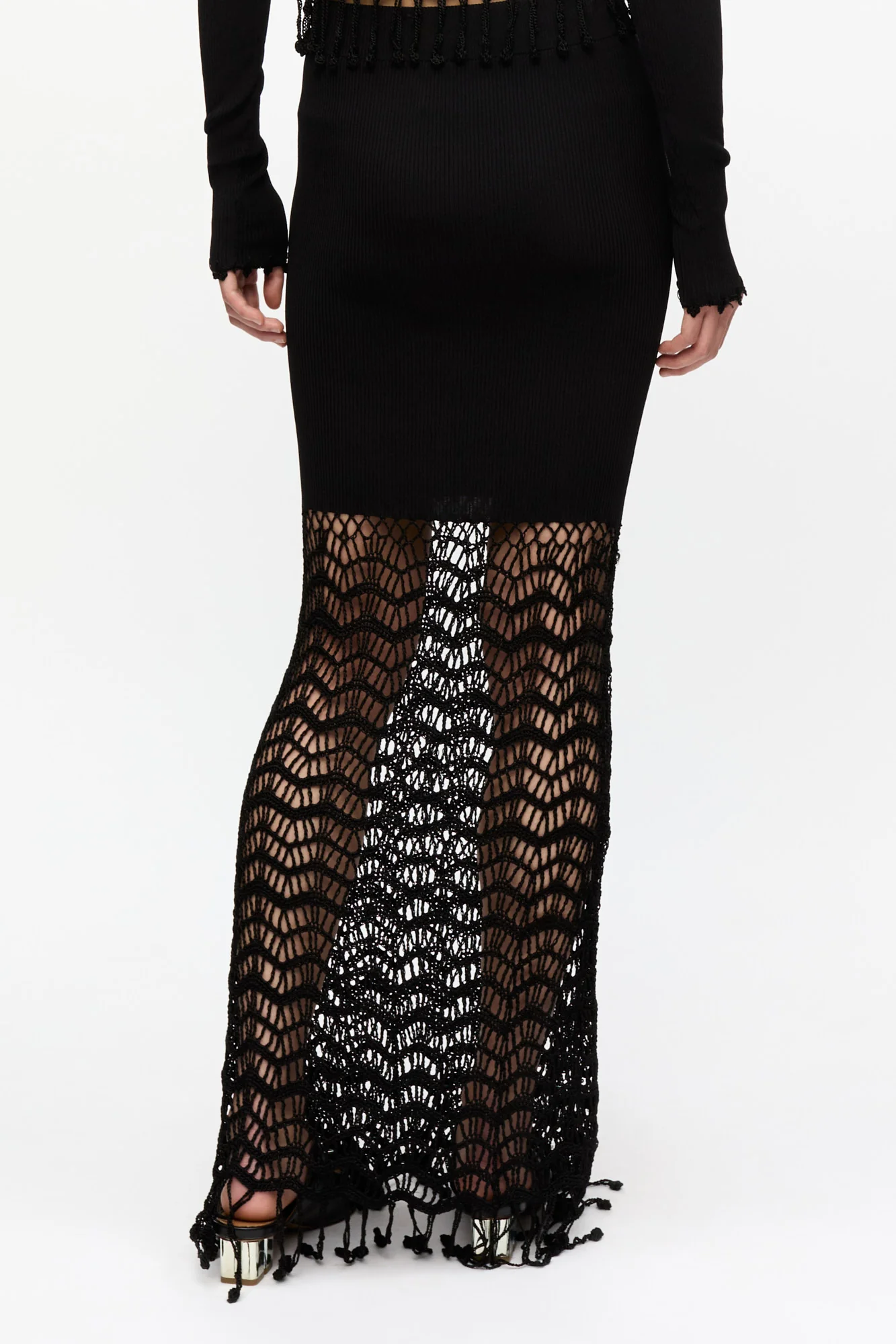 Shiny Crochet Skirt | Black - Image 6