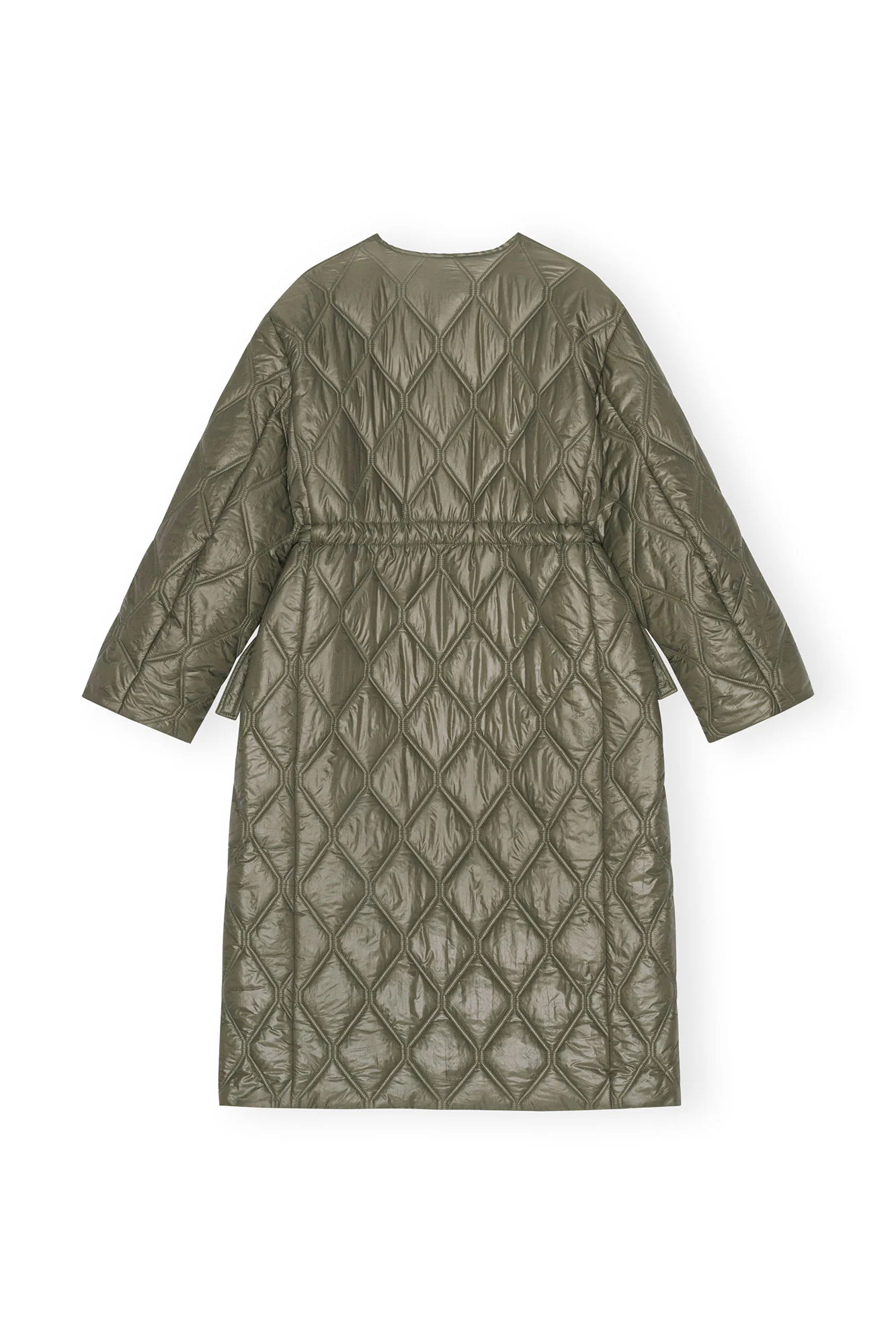 Shiny Quilt Long Coat | Kalamata - Image 2