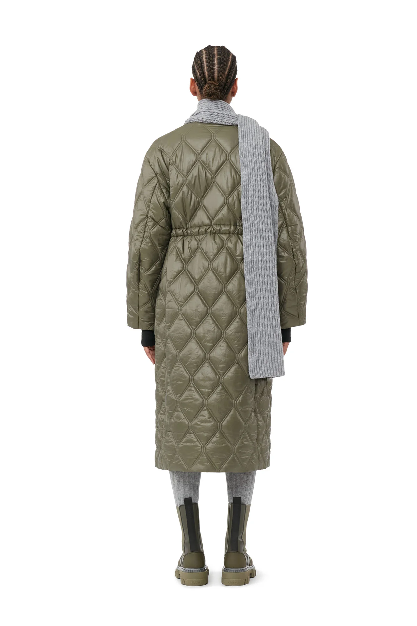 Shiny Quilt Long Coat | Kalamata - Image 5