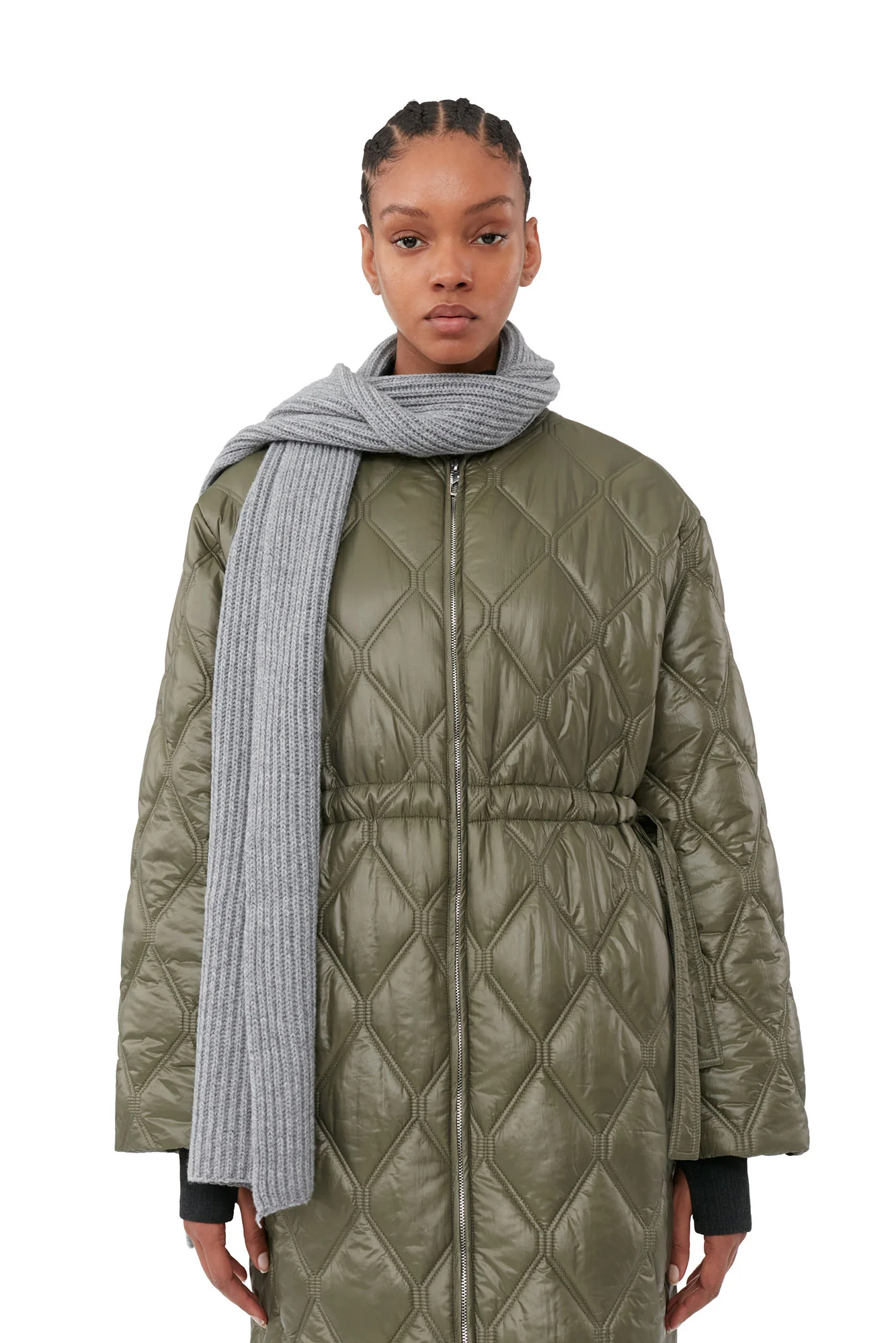 Shiny Quilt Long Coat | Kalamata - Image 6