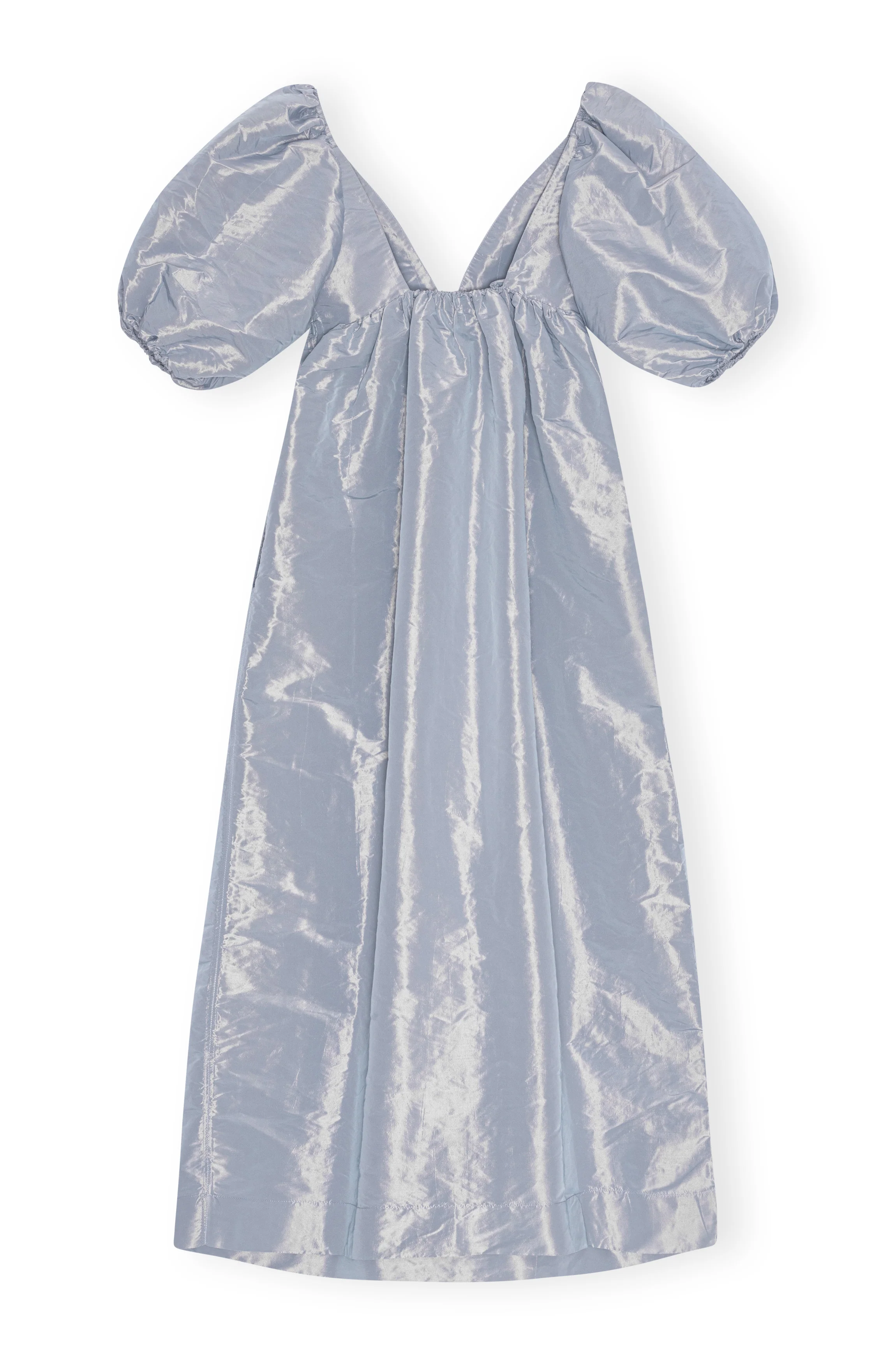 Shiny Taffeta Long Dress | Powder Blue - Image 4