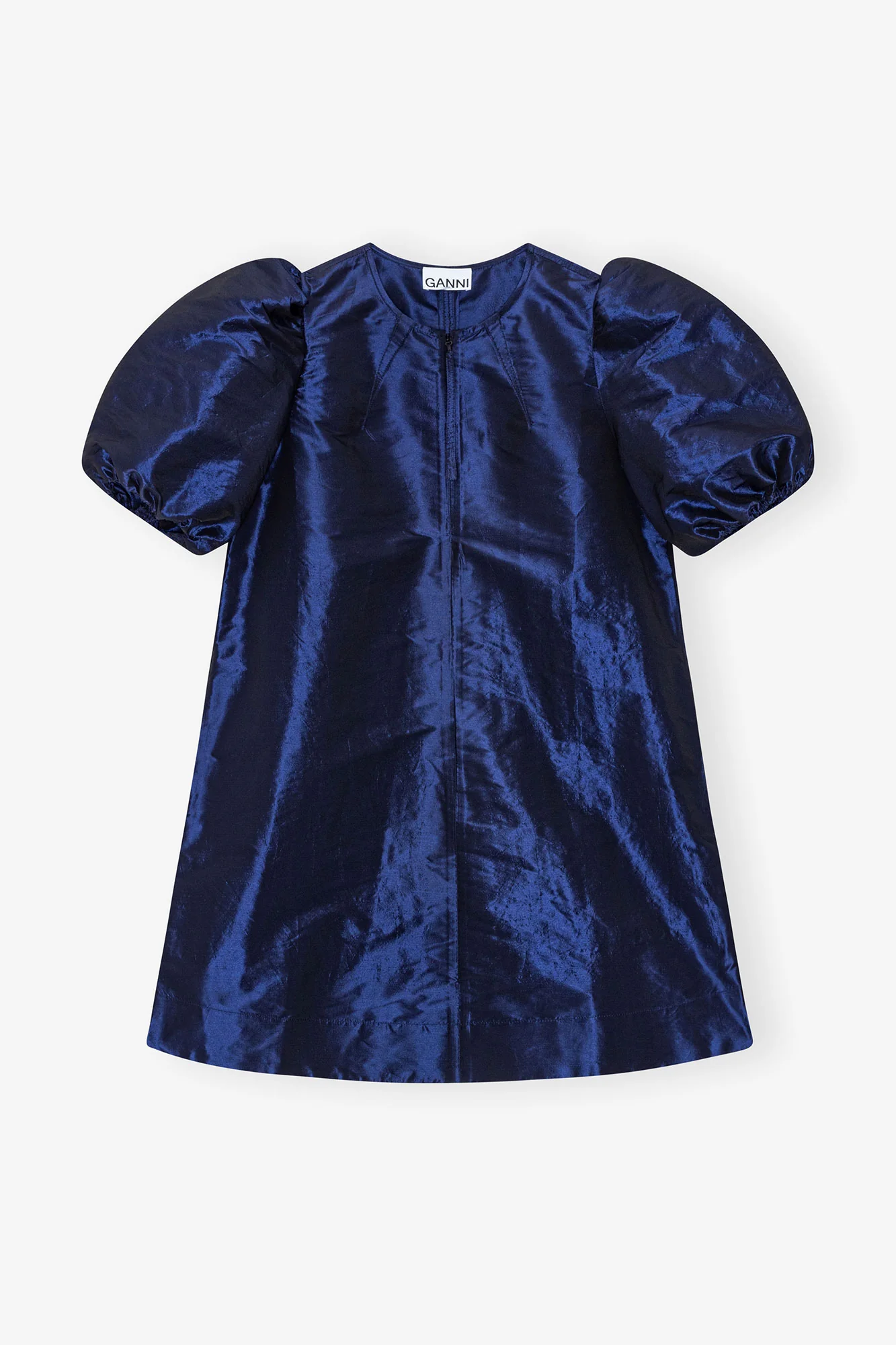 Shiny Taffeta Mini Dress | Sodalite Blue - Image 2