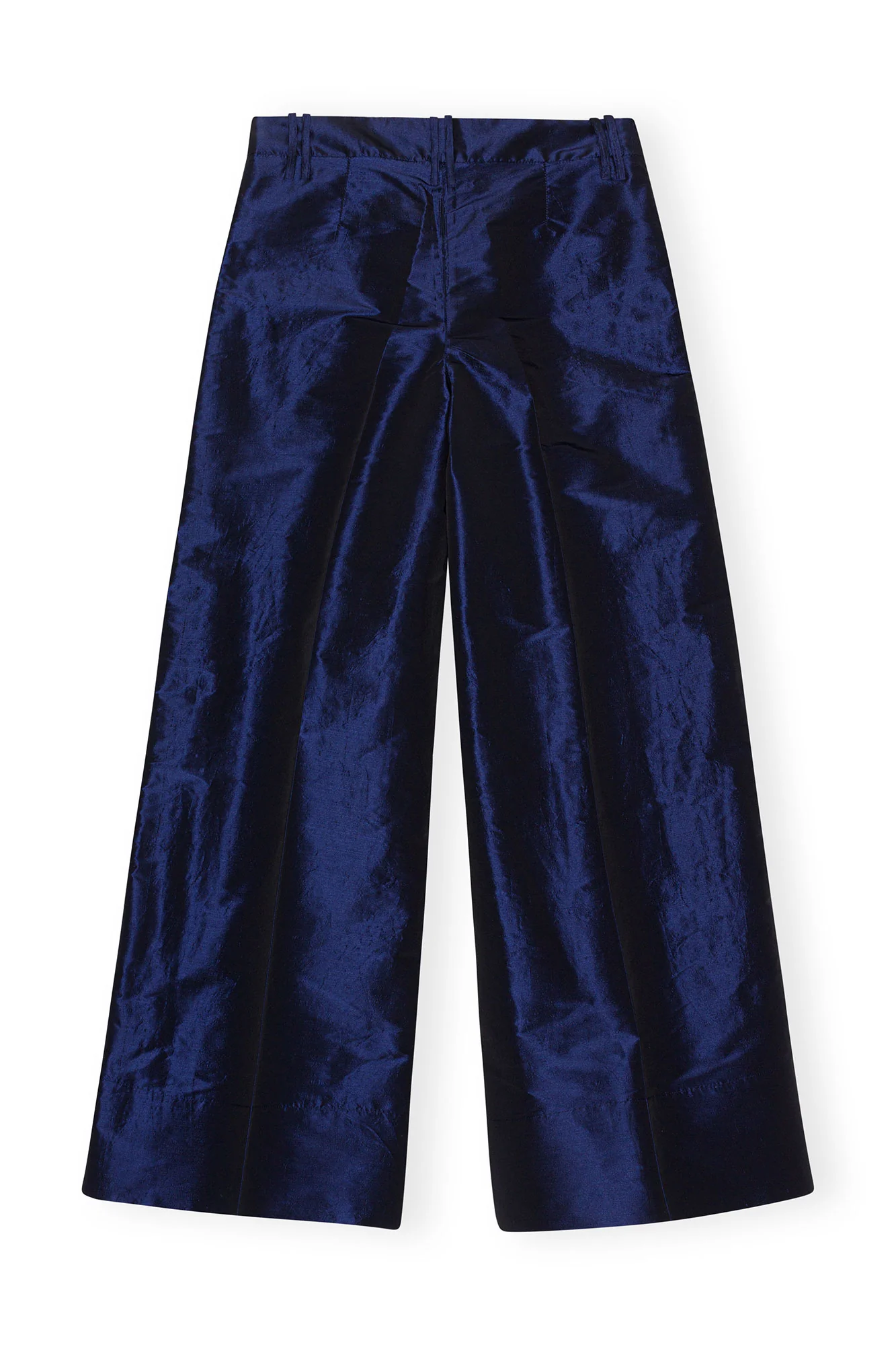 Shiny Taffeta Wide High-Waisted Trousers | Sodalite Blue - Image 2